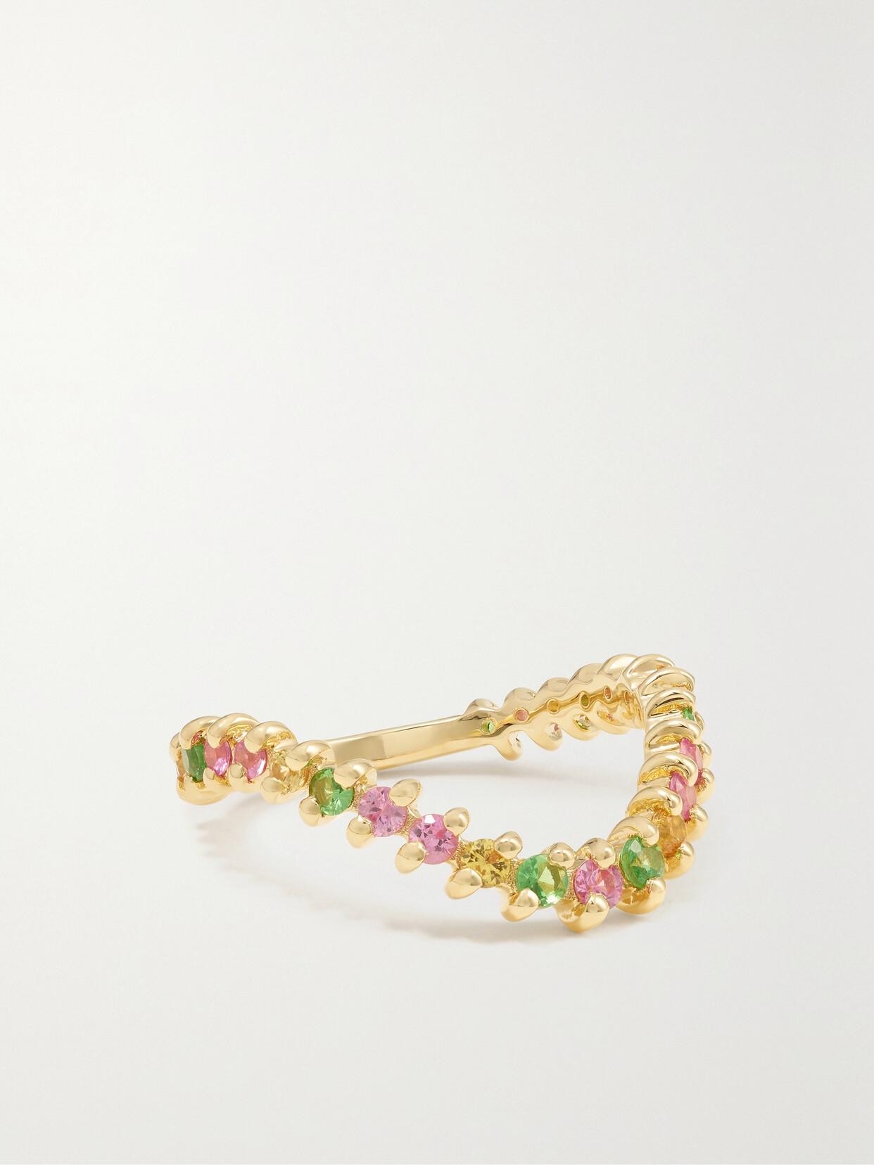 Yvonne Léon Alliance Vague 18-karat Gold, Sapphire And Tsavorite Ring