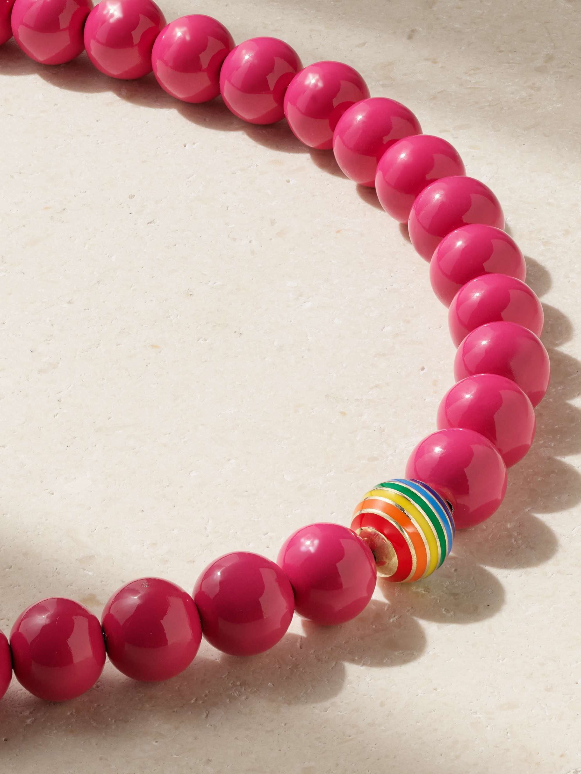 LAUREN RUBINSKI Sterling silver, 14-karat gold and enamel necklace