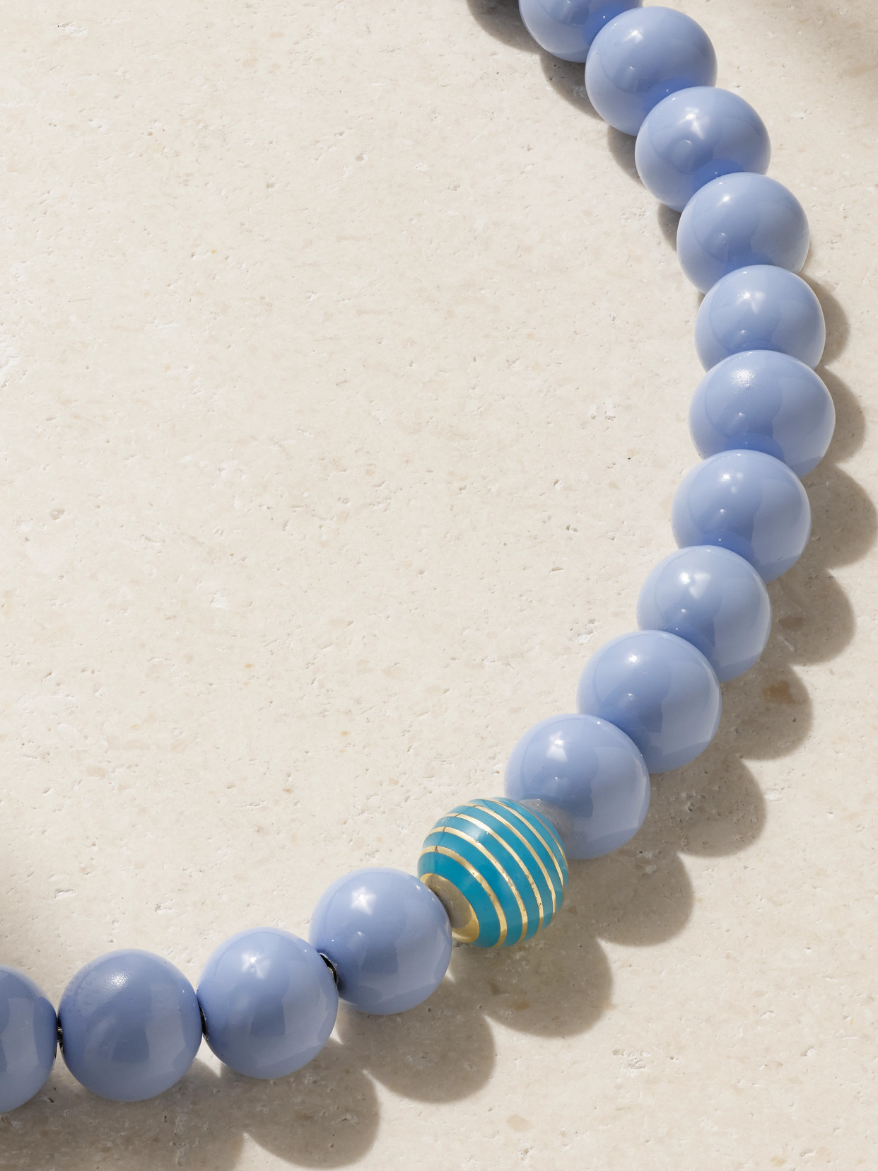 Lauren Rubinski Sterling Silver, 14-karat Gold And Enamel Necklace In Gold