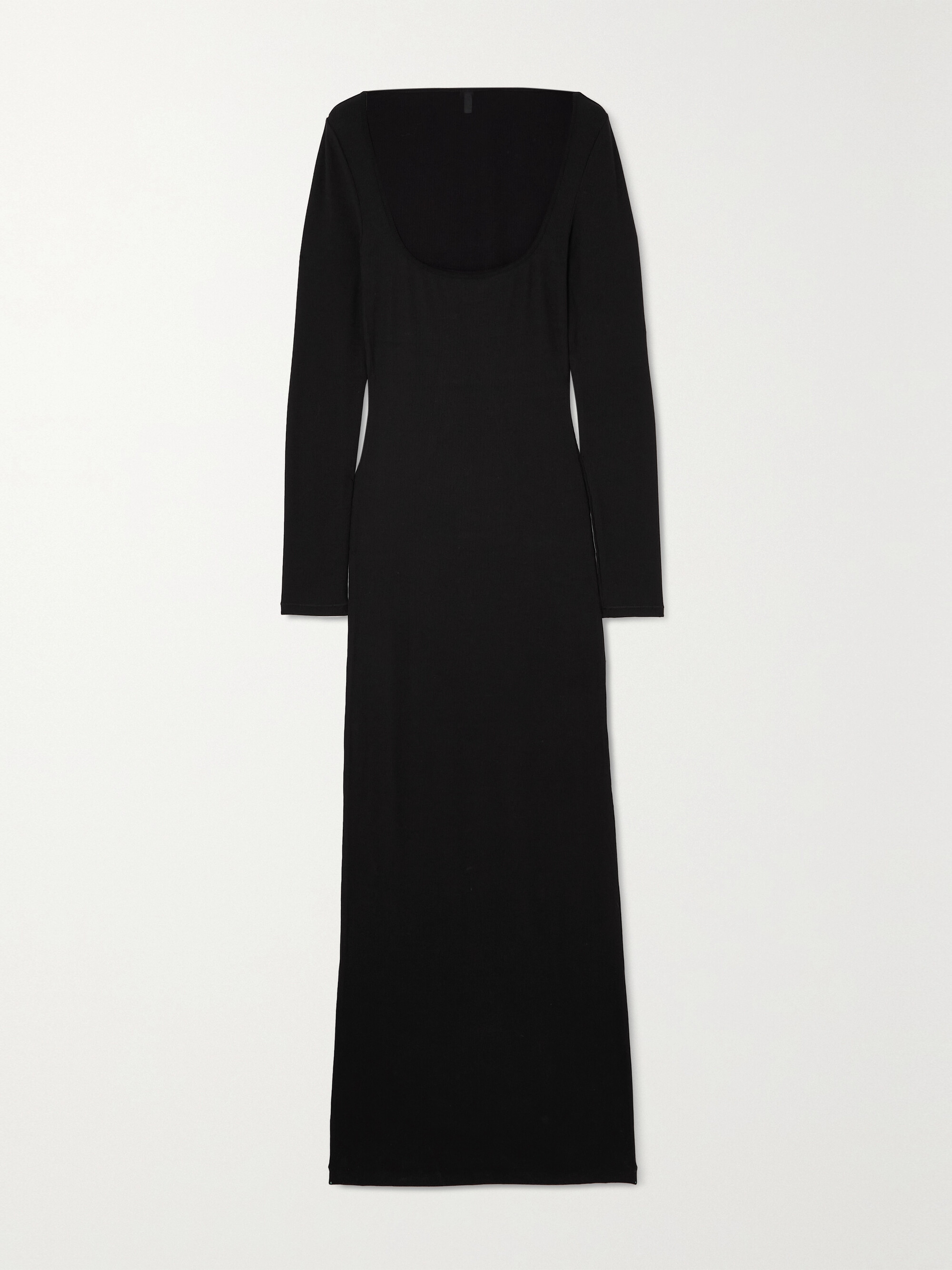 Skims Soft Lounge ribbed stretch-modal maxi dress - Onyx