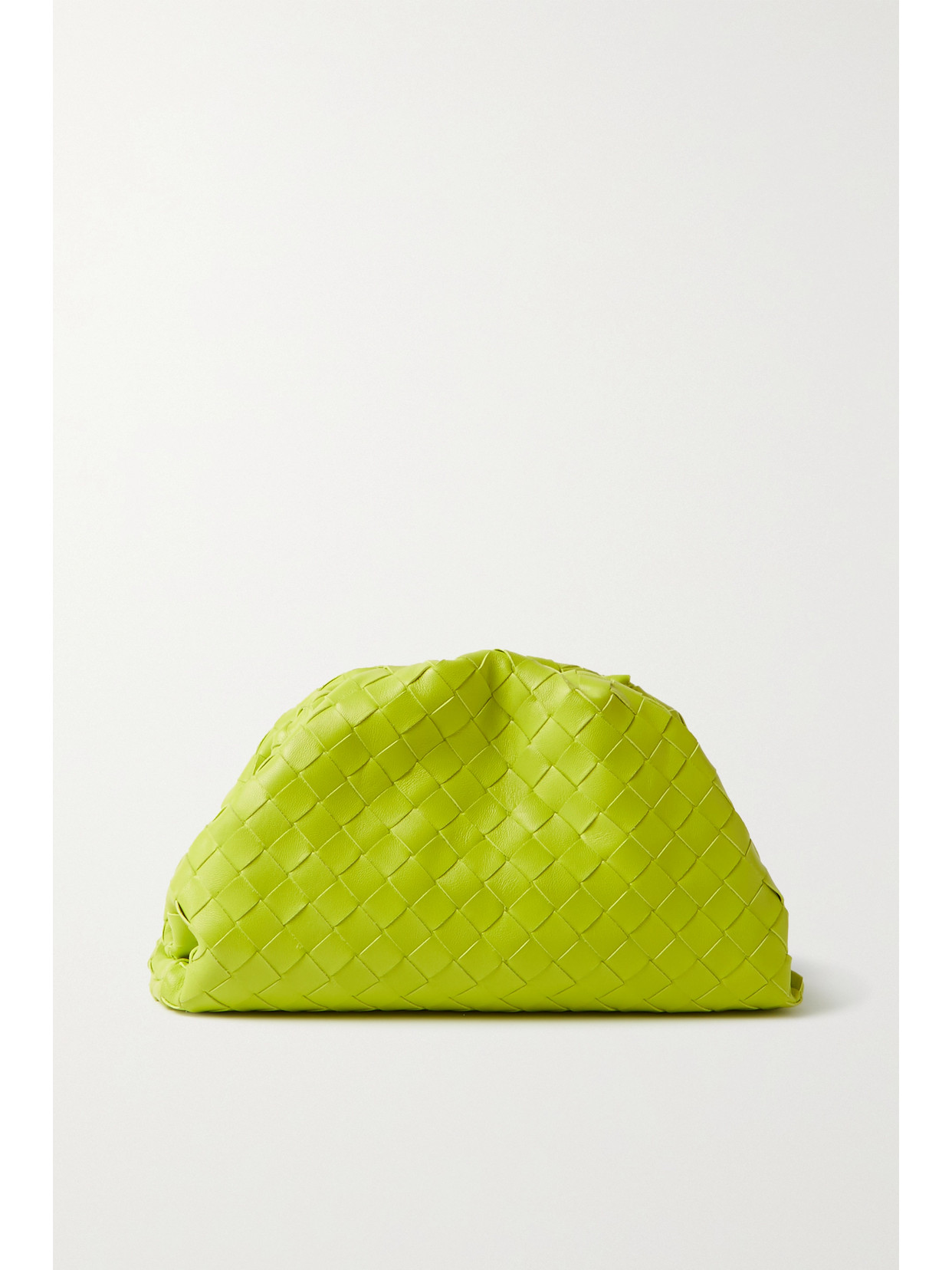 Bottega Veneta Teen Pouch Small Gathered Intrecciato Leather Clutch In Green