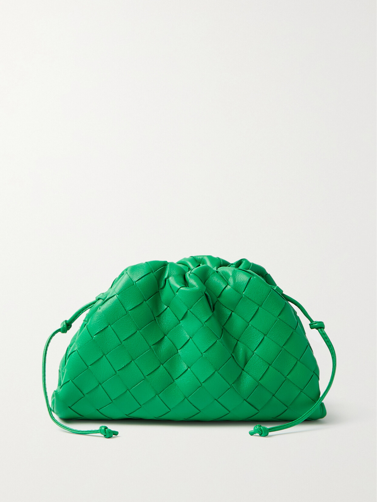 Bottega Veneta The Pouch Mini Intrecciato Leather Clutch In Parakeet/gold