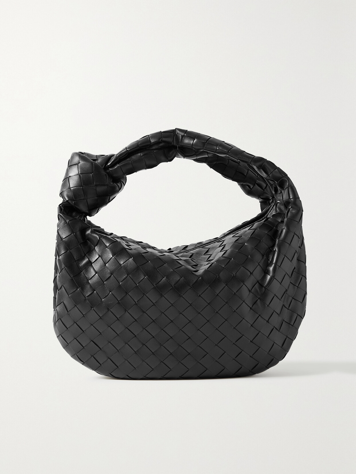 Bottega Veneta Jodie Teen Knotted Intrecciato Leather Tote In Black