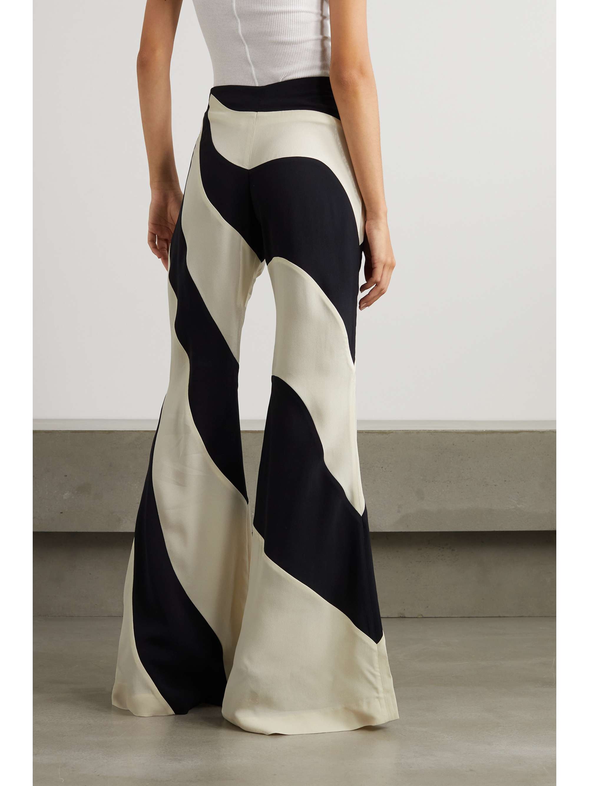 TALLER MARMO + NET SUSTAIN Largo Mar striped crepe flared pants