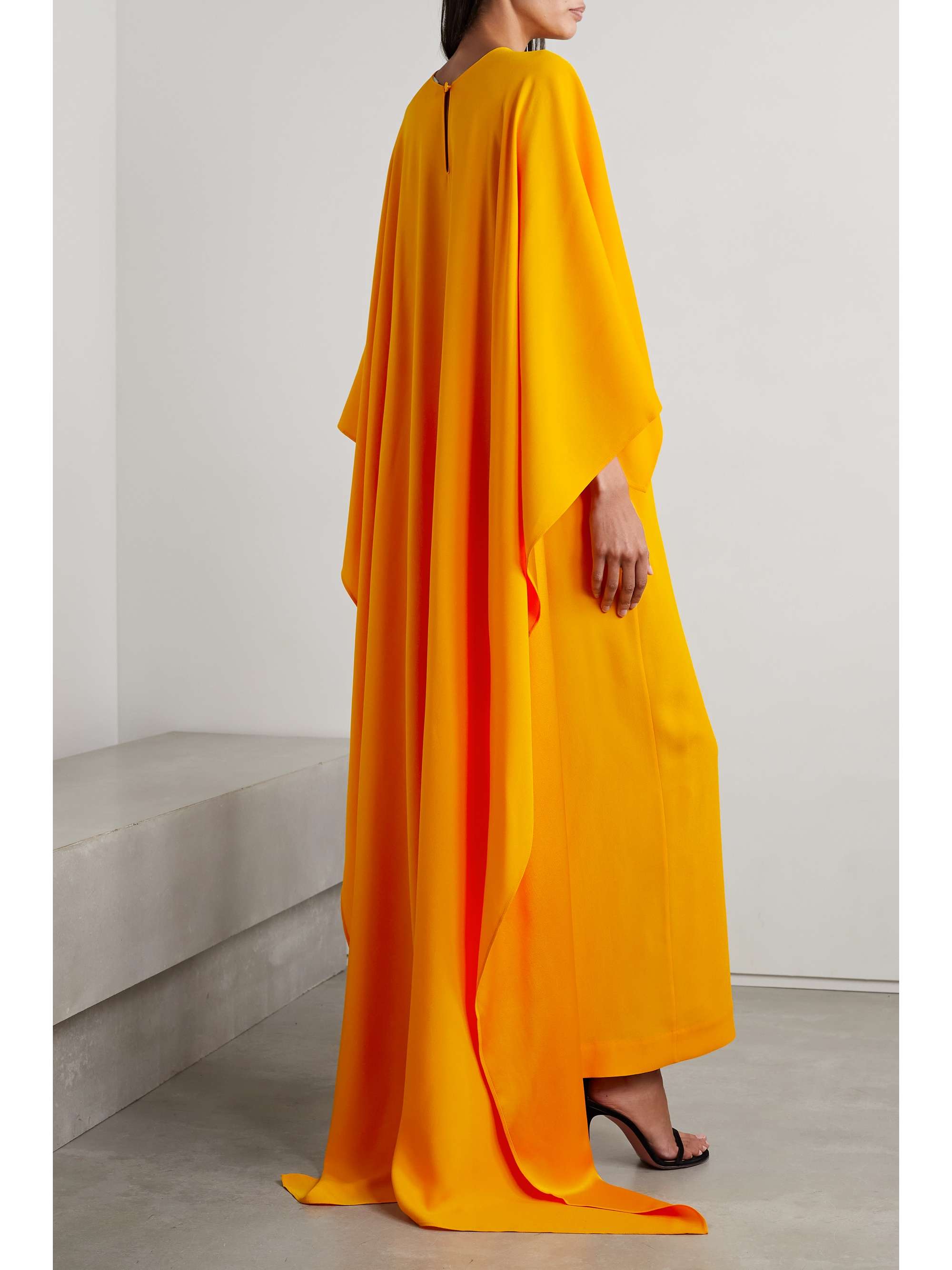 TALLER MARMO + NET SUSTAIN Eccomi cape-effect crepe gown
