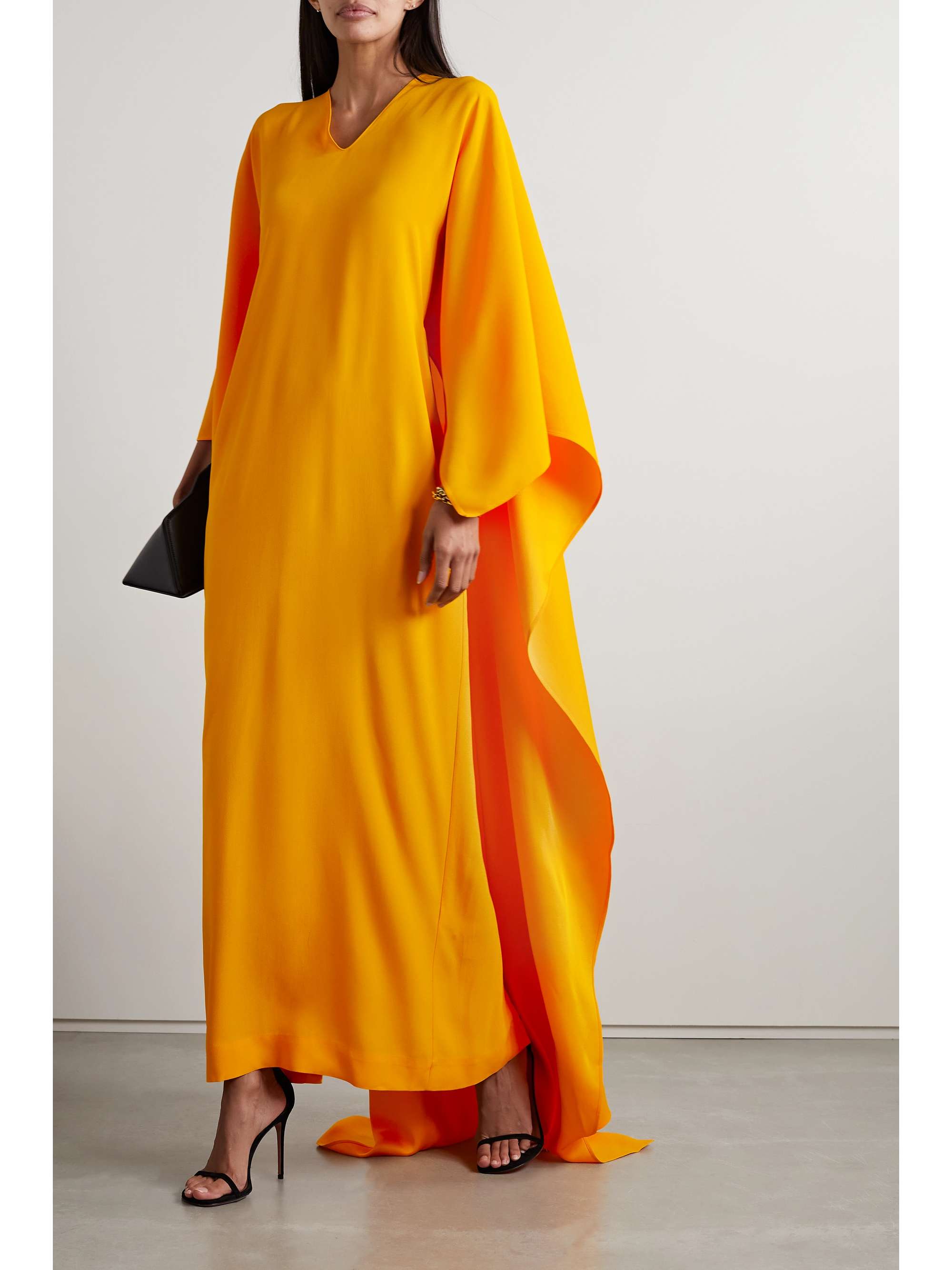 TALLER MARMO + NET SUSTAIN Eccomi cape-effect crepe gown