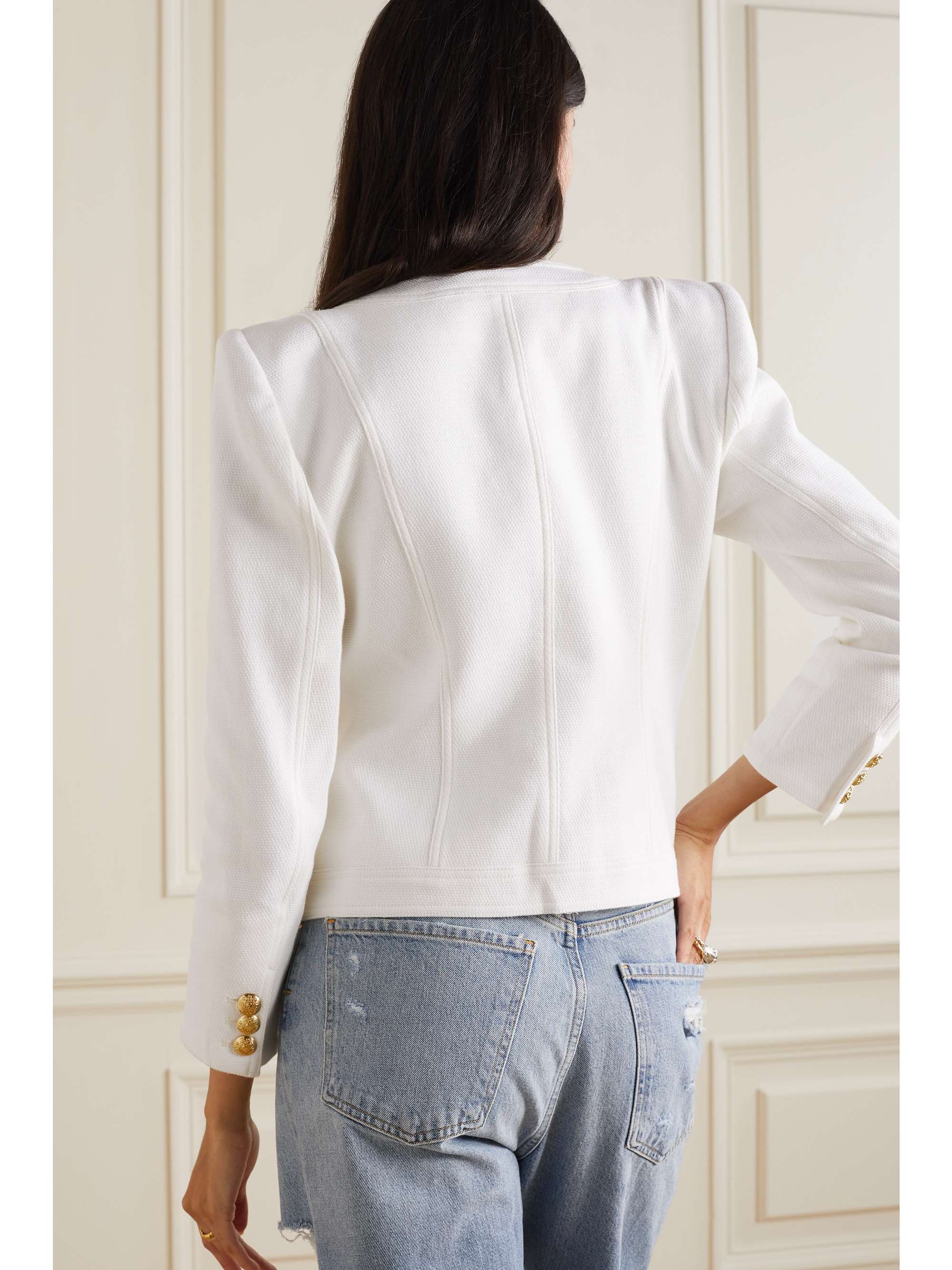 Ecru Ferazia embellished grain de 