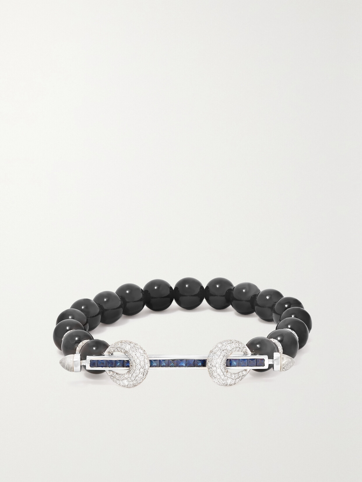 Ananya 18-karat White Gold Multi-stone Bracelet In Black