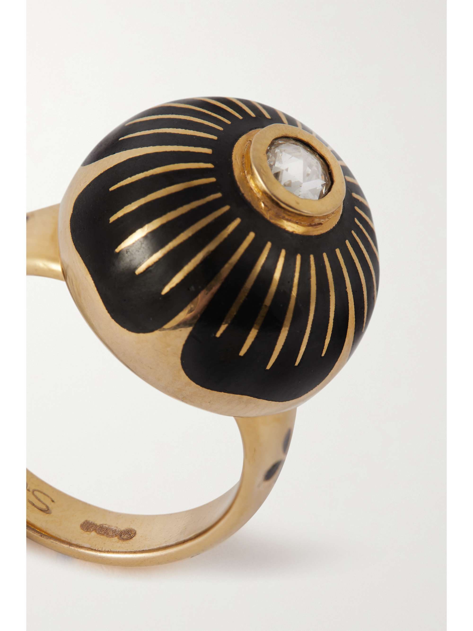 SOPHIE JOANNE Sphere Flower recycled gold, enamel and diamond ring