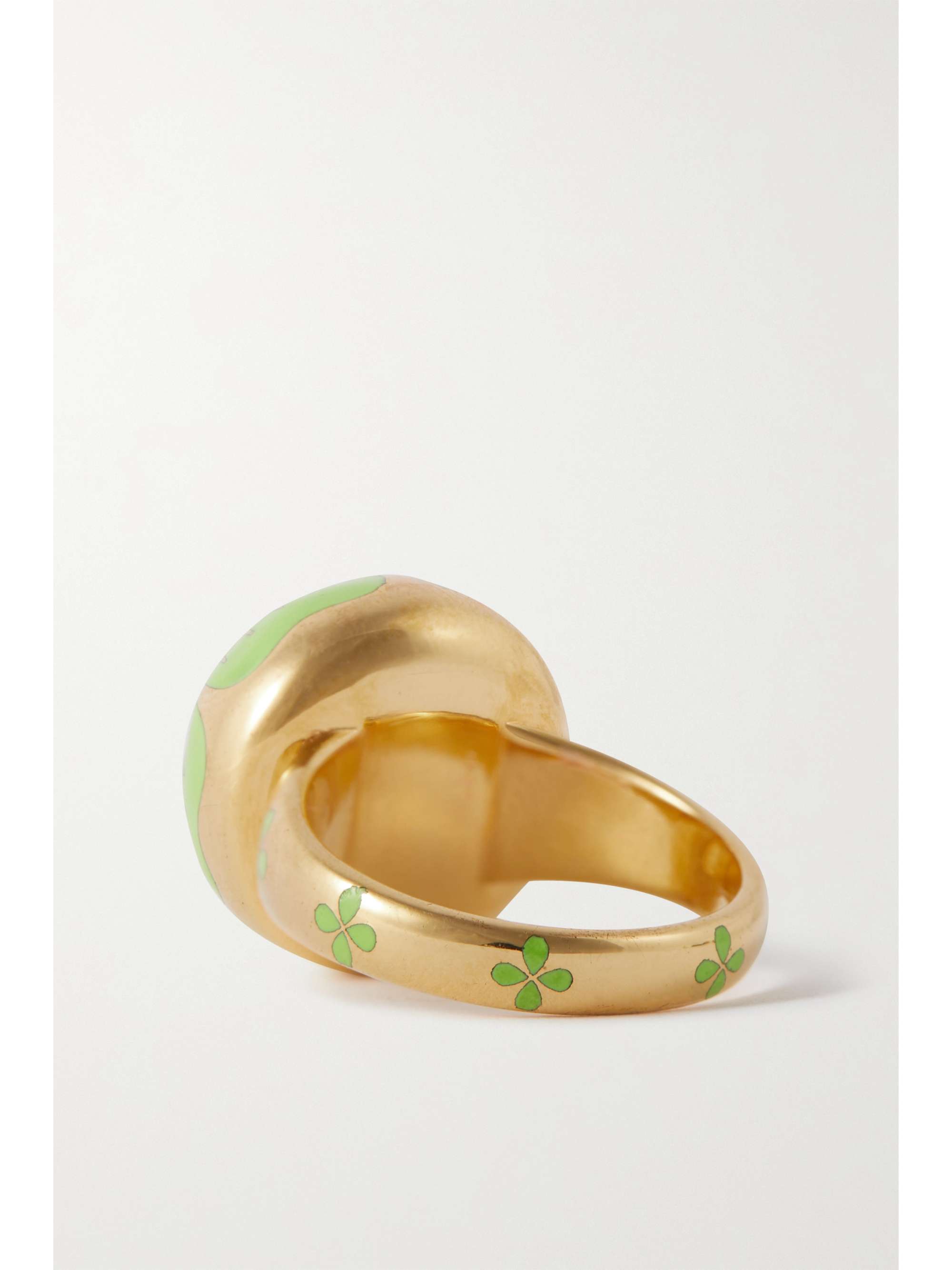 SOPHIE JOANNE Globe Flower recycled gold, enamel and diamond ring