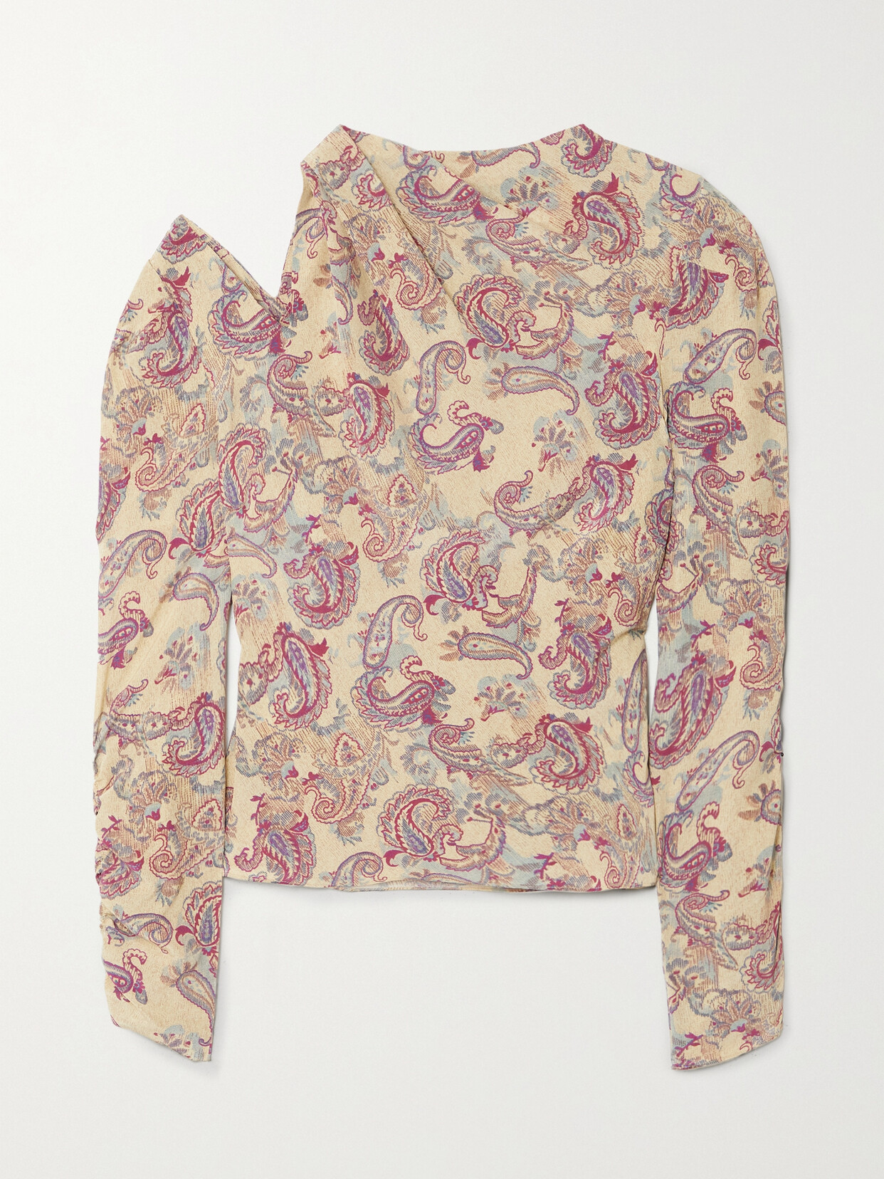 Isabel Marant - Torence Cutout Paisley-print Silk-crepe Blouse - Yellow