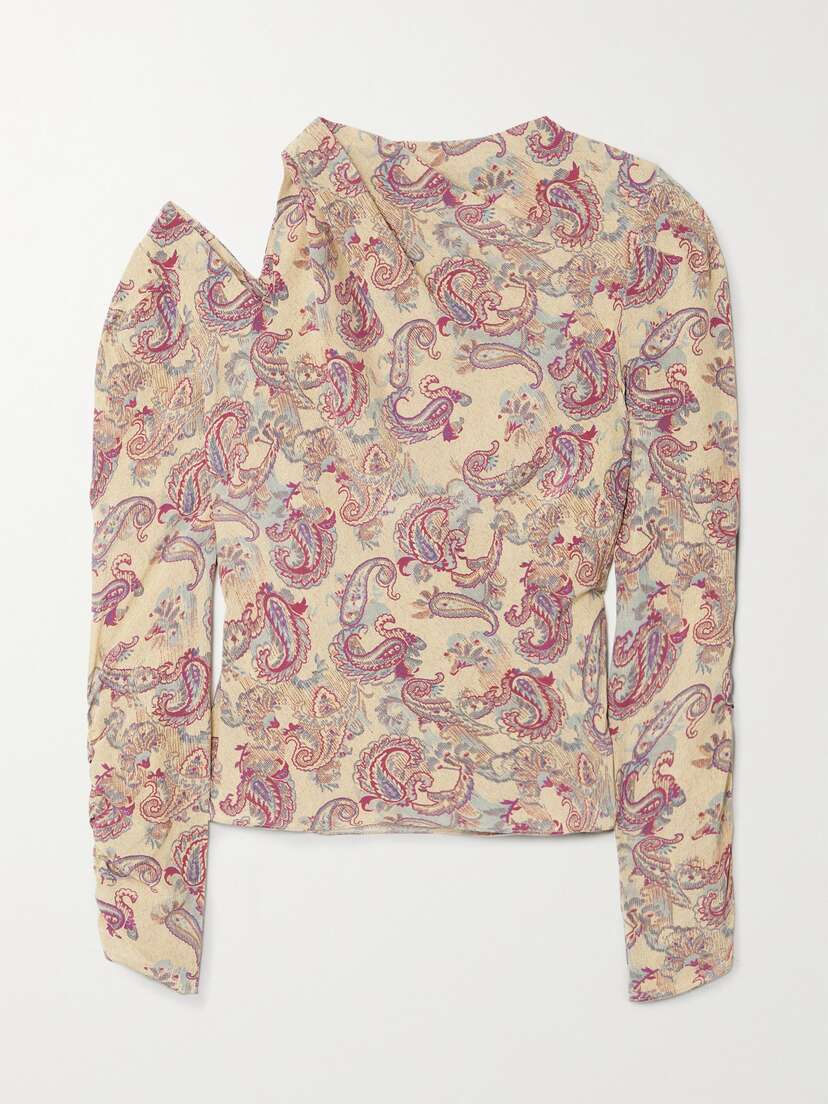 Isabel Marant Torence Cutout Paisley-print Silk-crepe Blouse