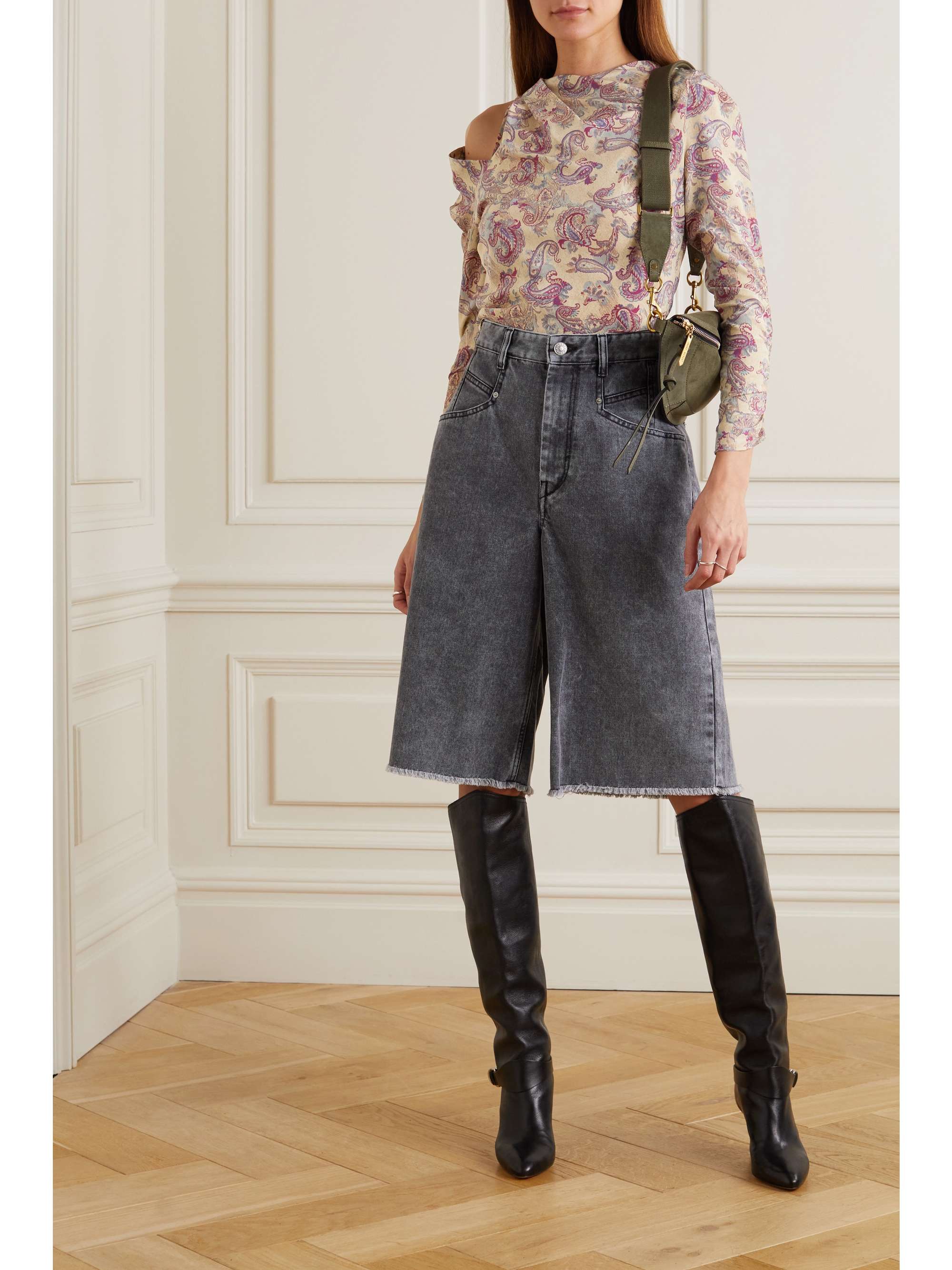 ISABEL MARANT Torence cutout paisley-print silk-crepe blouse