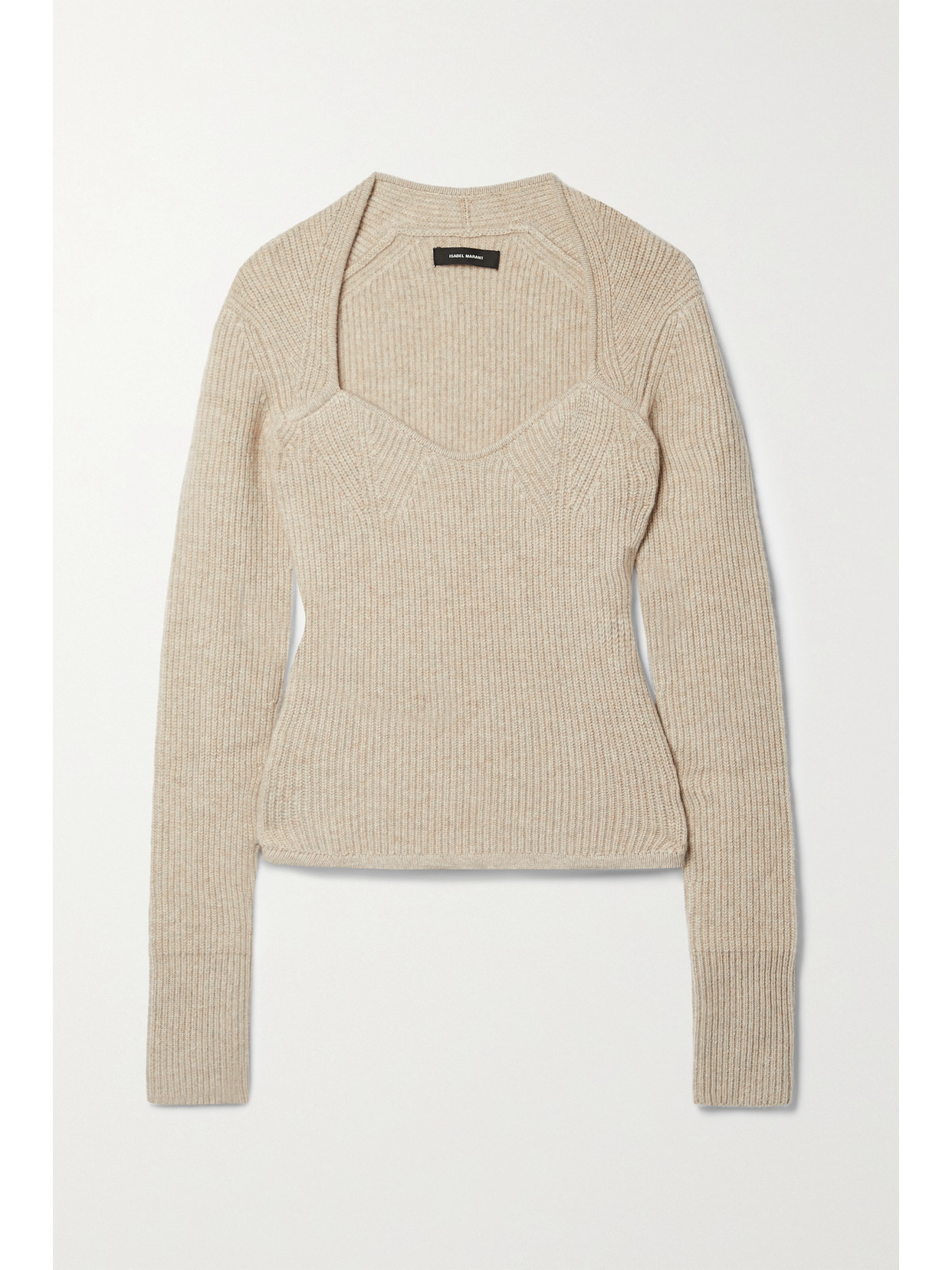 Isabel Marant Bailey Ribbed Wool And Cashmere-blend Sweater In Neutrals
