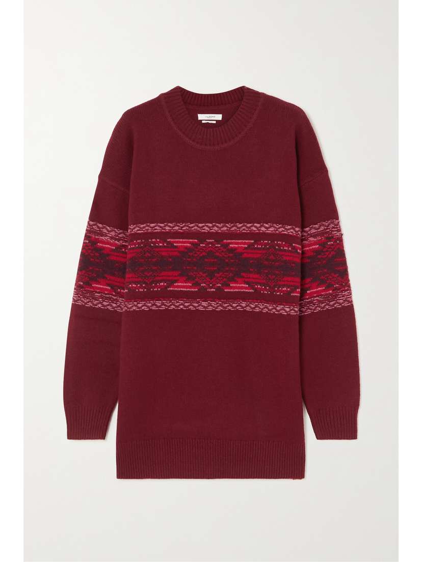Marant Étoile Avril Jacquard-knit Merino Wool-blend Sweater