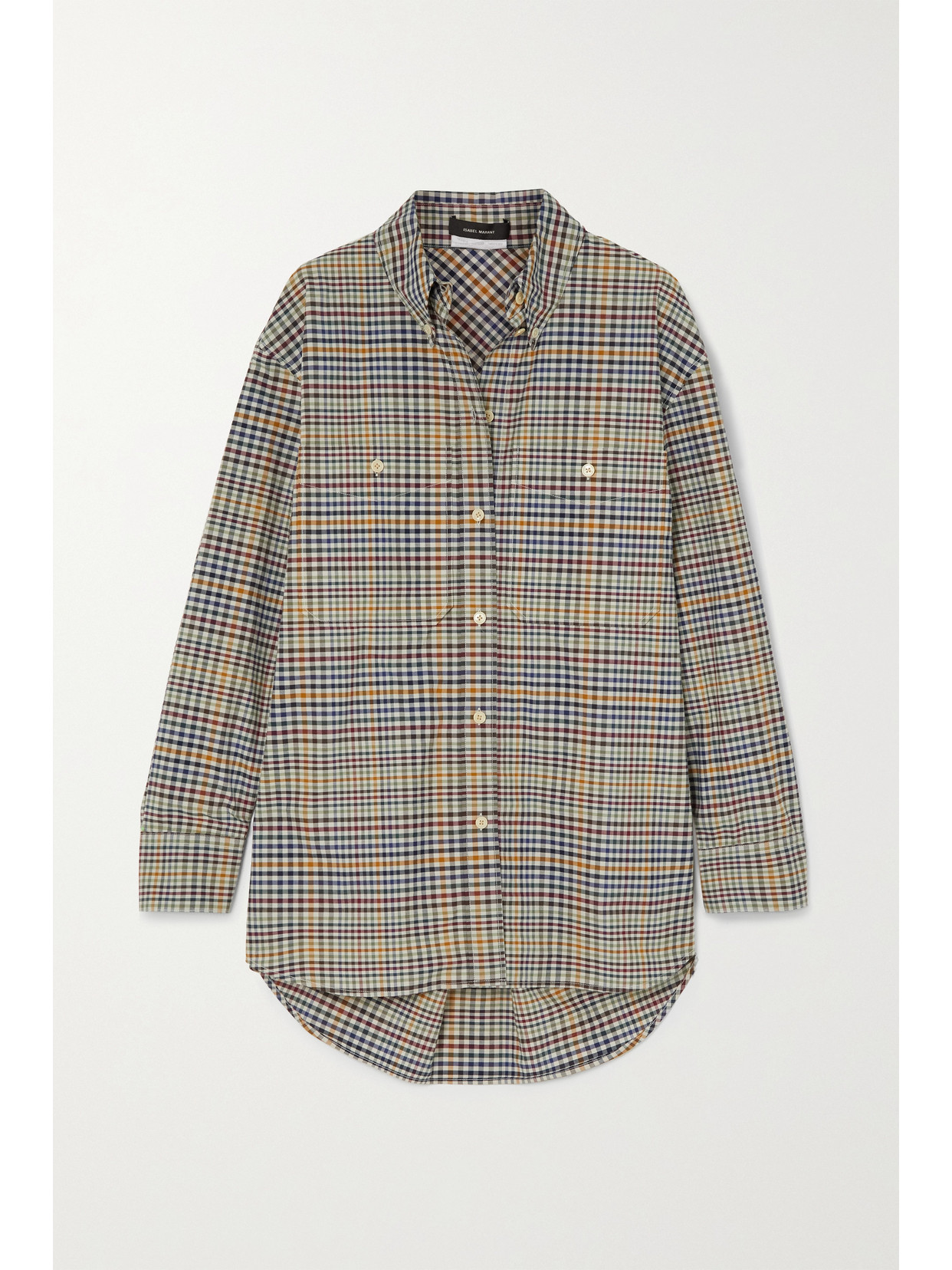 Isabel Marant Rinela Checked Cotton-poplin Shirt In Neutrals