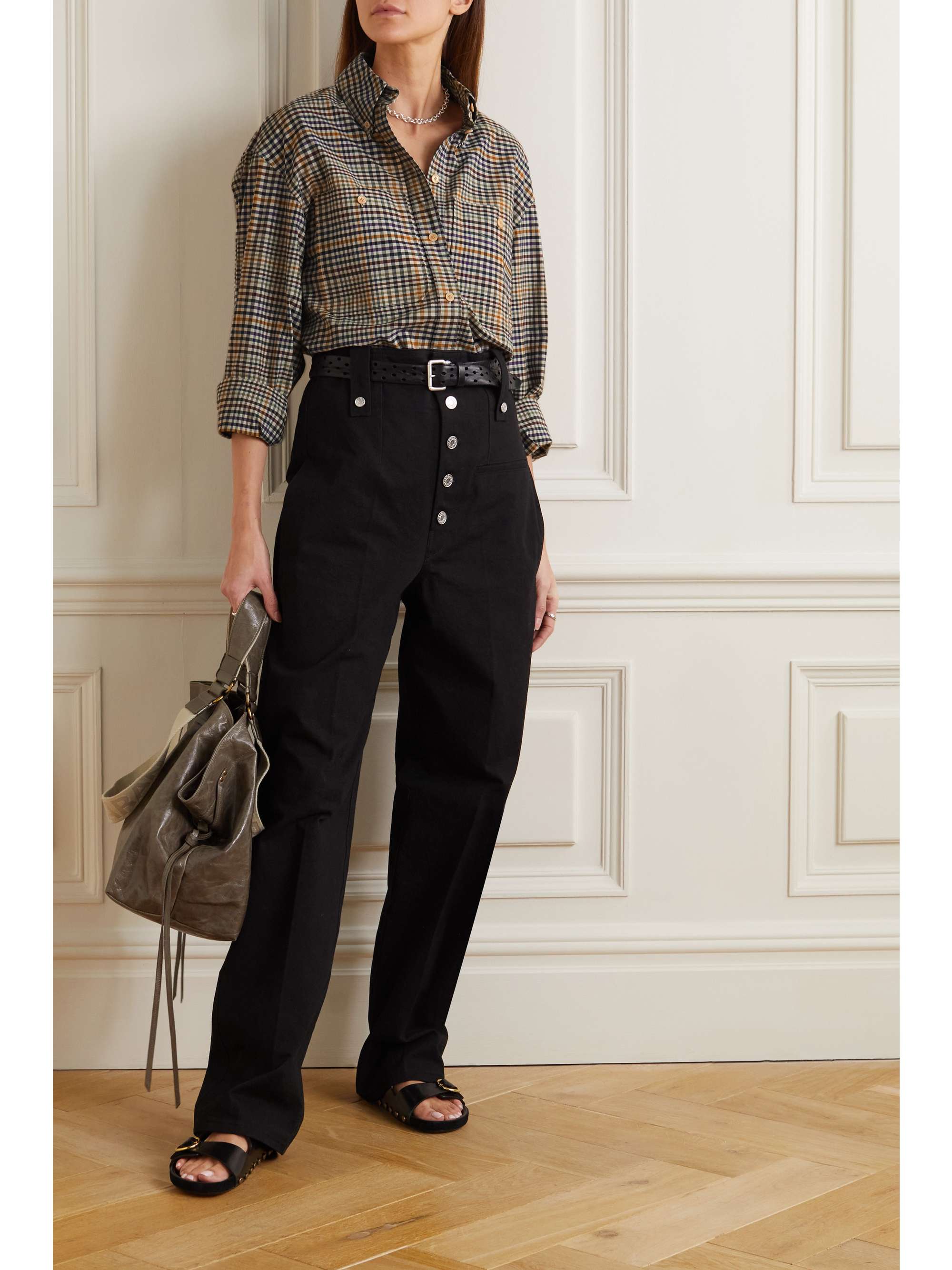 ISABEL MARANT Rinela checked cotton-poplin shirt