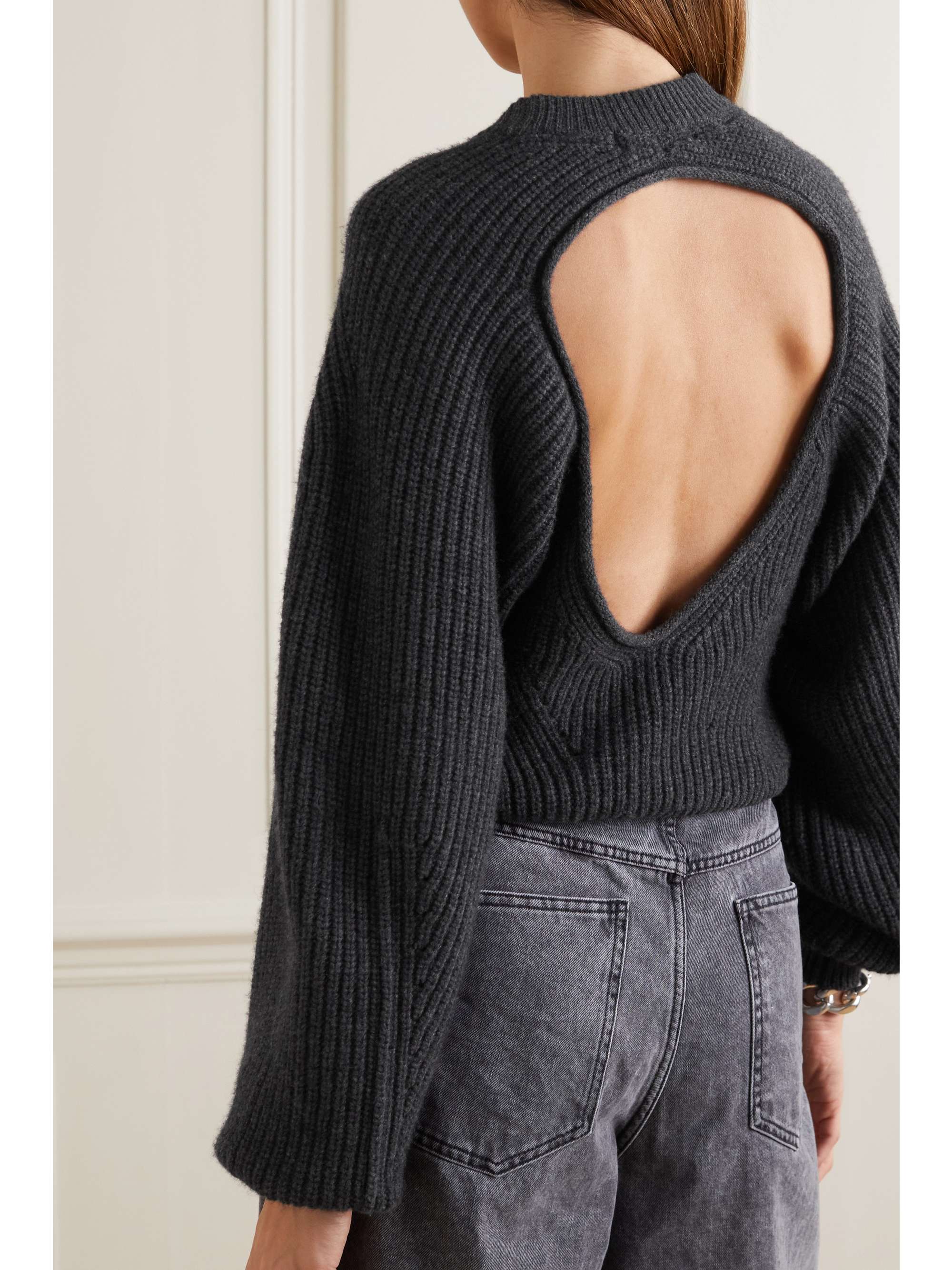 ISABEL MARANT Pull en laine et cachemire mélangés côtelés à découpes Palma