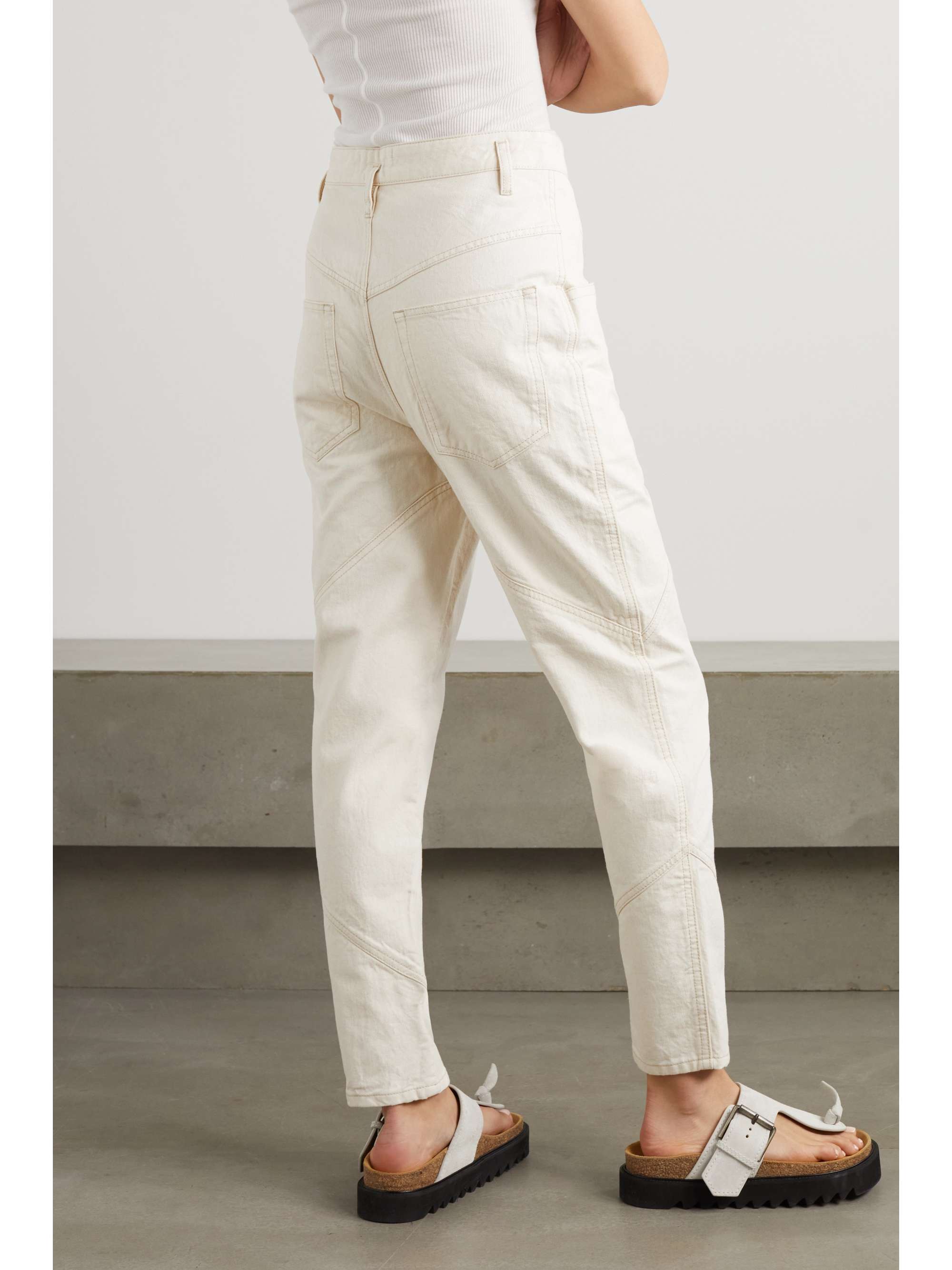 ISABEL MARANT Nadeloisa paneled high-rise straight-leg jeans