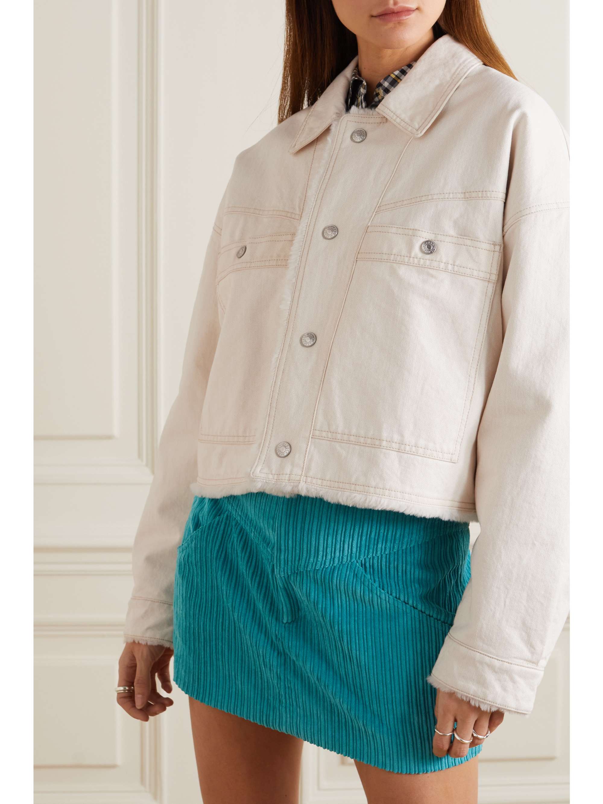 Ecru Paoleta cropped frayed denim jacket | ISABEL MARANT | NET-A-PORTER