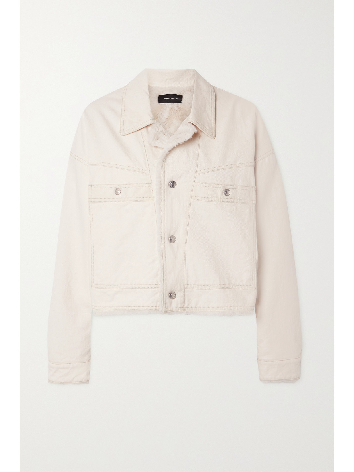 ISABEL MARANT PAOLETA CROPPED FRAYED DENIM JACKET