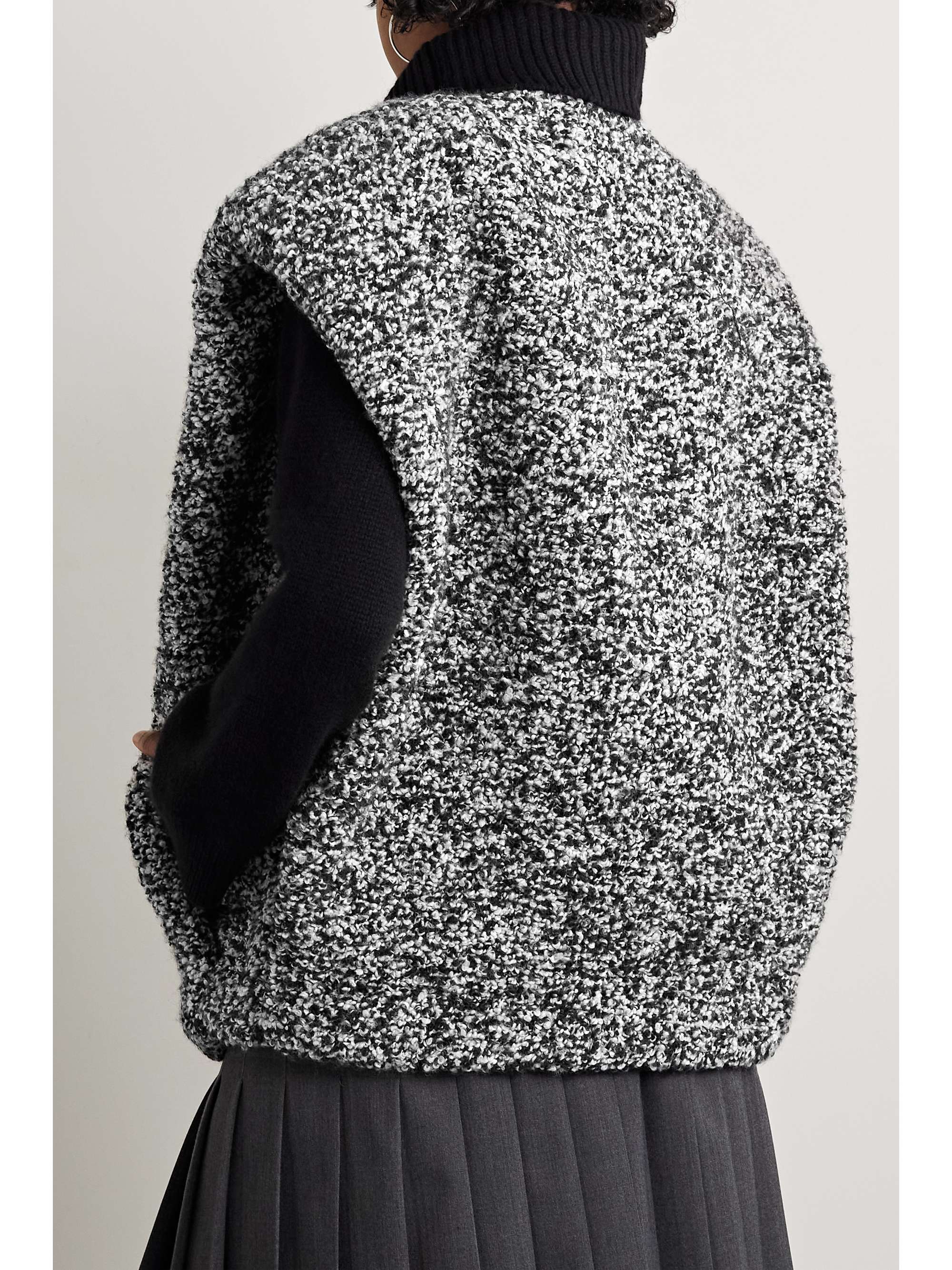 ISABEL MARANT Veste sans manches oversize en bouclé de laine mélangée à finitions en cuir Gwendalia