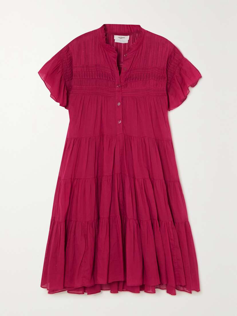 Marant Étoile Lanikaye Ruffled Tiered Organic Cotton-voile Mini Dress