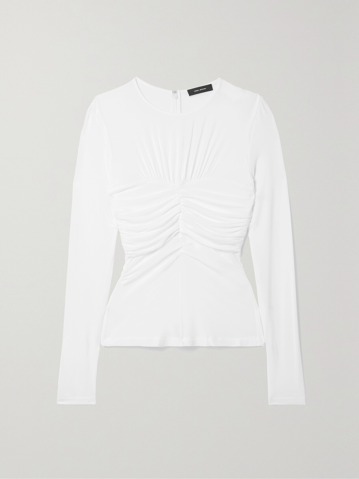 Isabel Marant Jalila Ruched Stretch-jersey Top In White