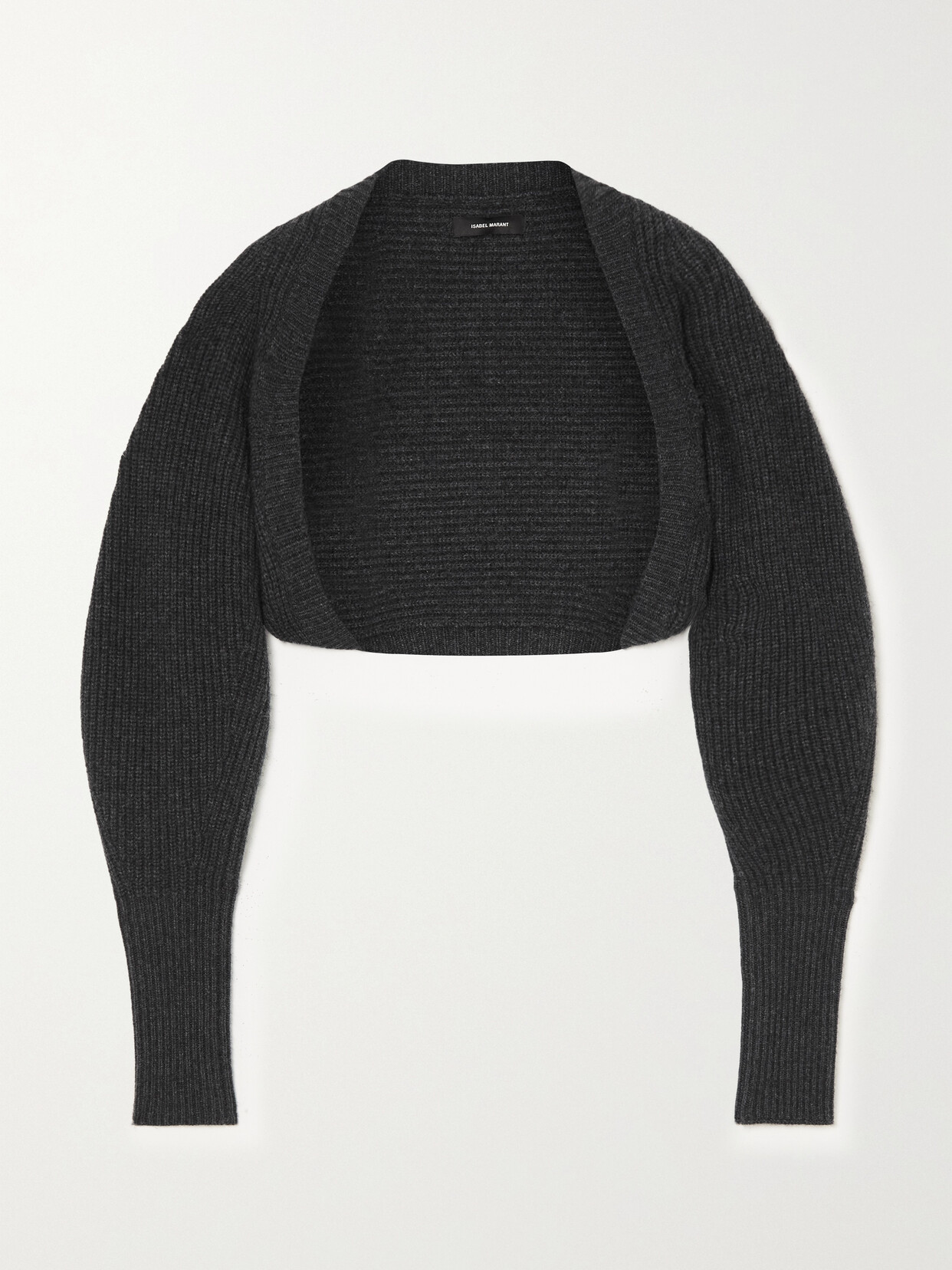 Isabel Marant Bess Ribbed Wool And Cashmere-blend Cardigan - Gray