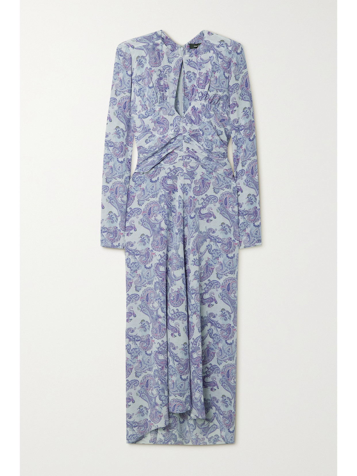 Isabel Marant - Telima Cutout Ruched Paisley-print Silk-crepe Dress - Blue