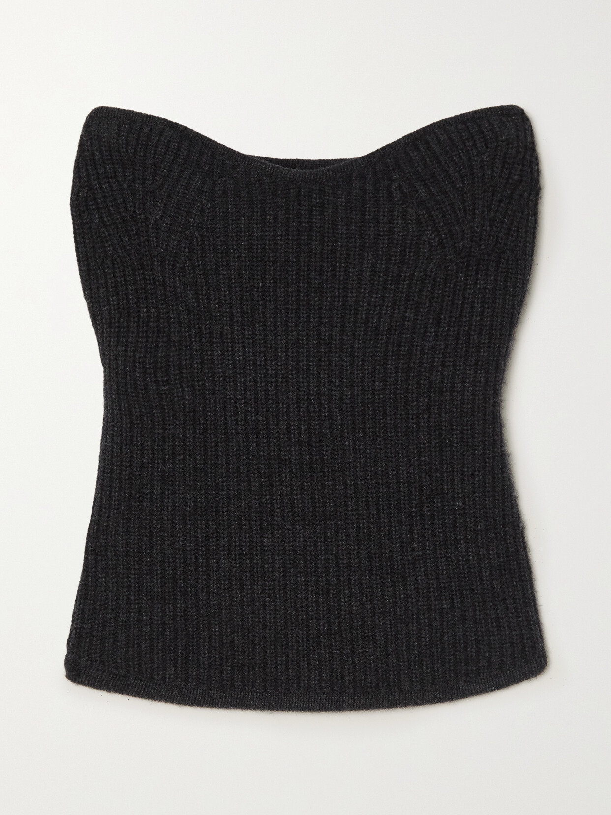 Isabel Marant Blaze Strapless Ribbed Wool And Cashmere-blend Top - Gray