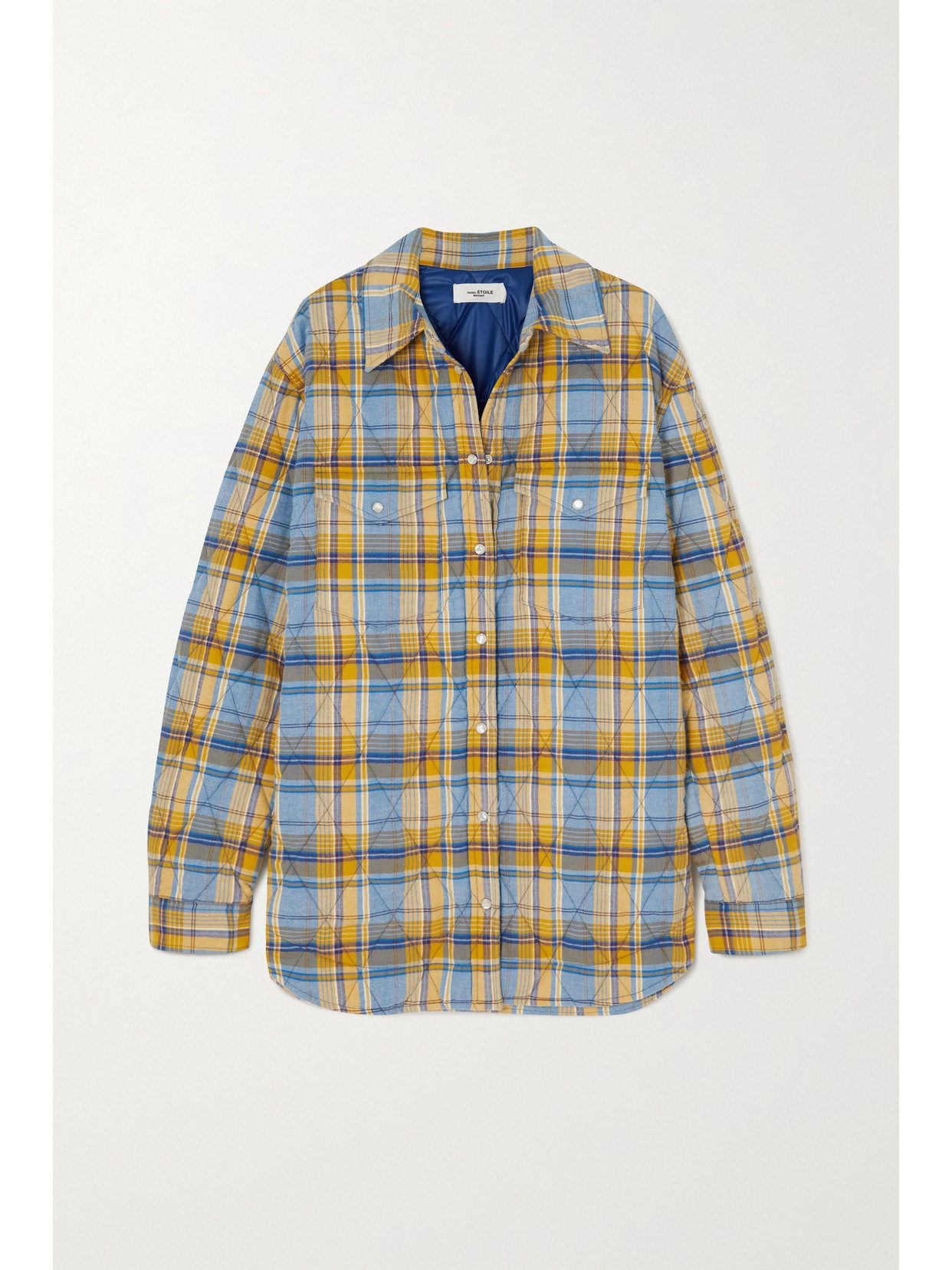 Marant Étoile - Mysen Padded Checked Organic Cotton-twill Jacket - Blue