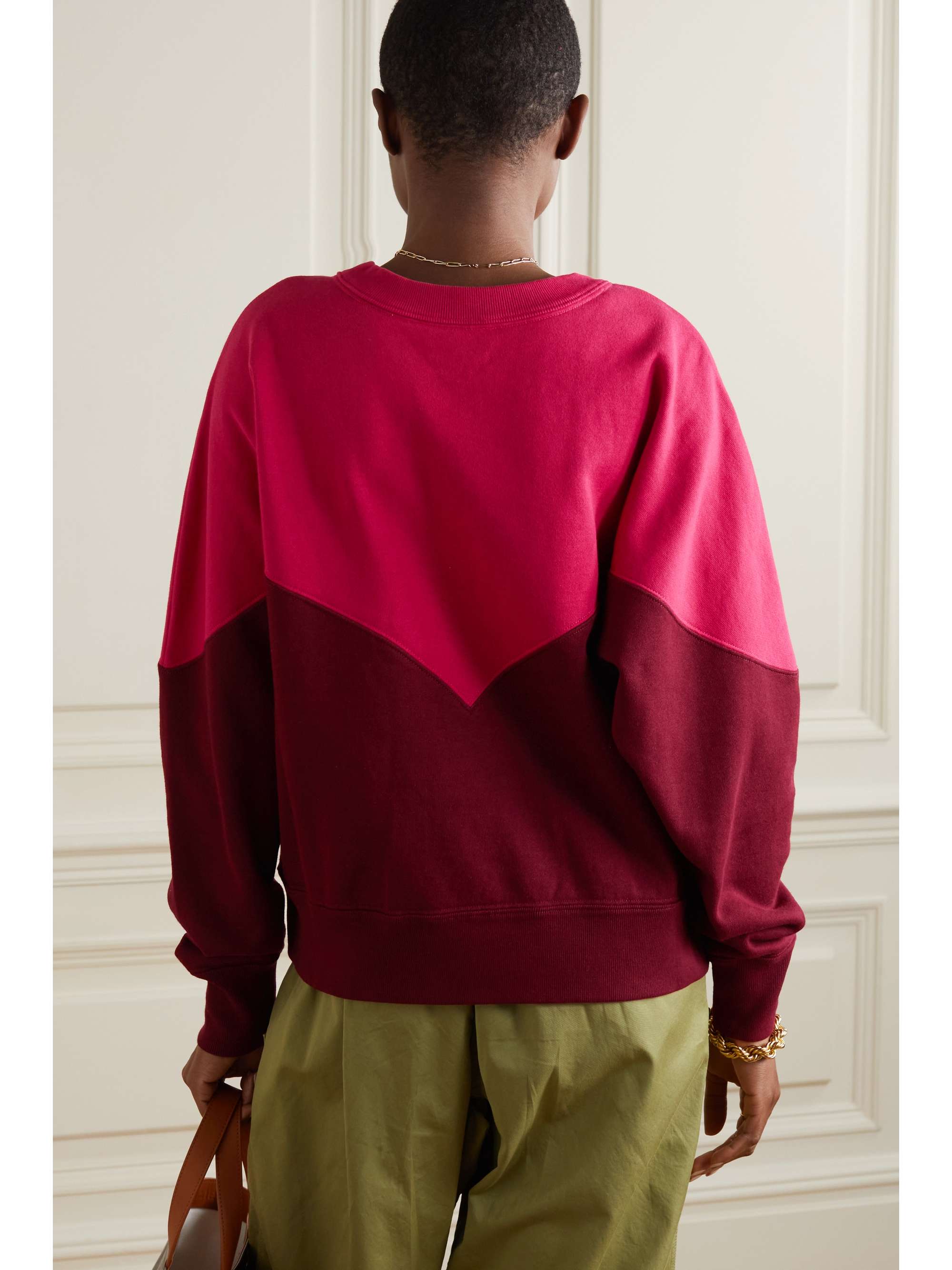 Burgundy Houston flocked two-tone 