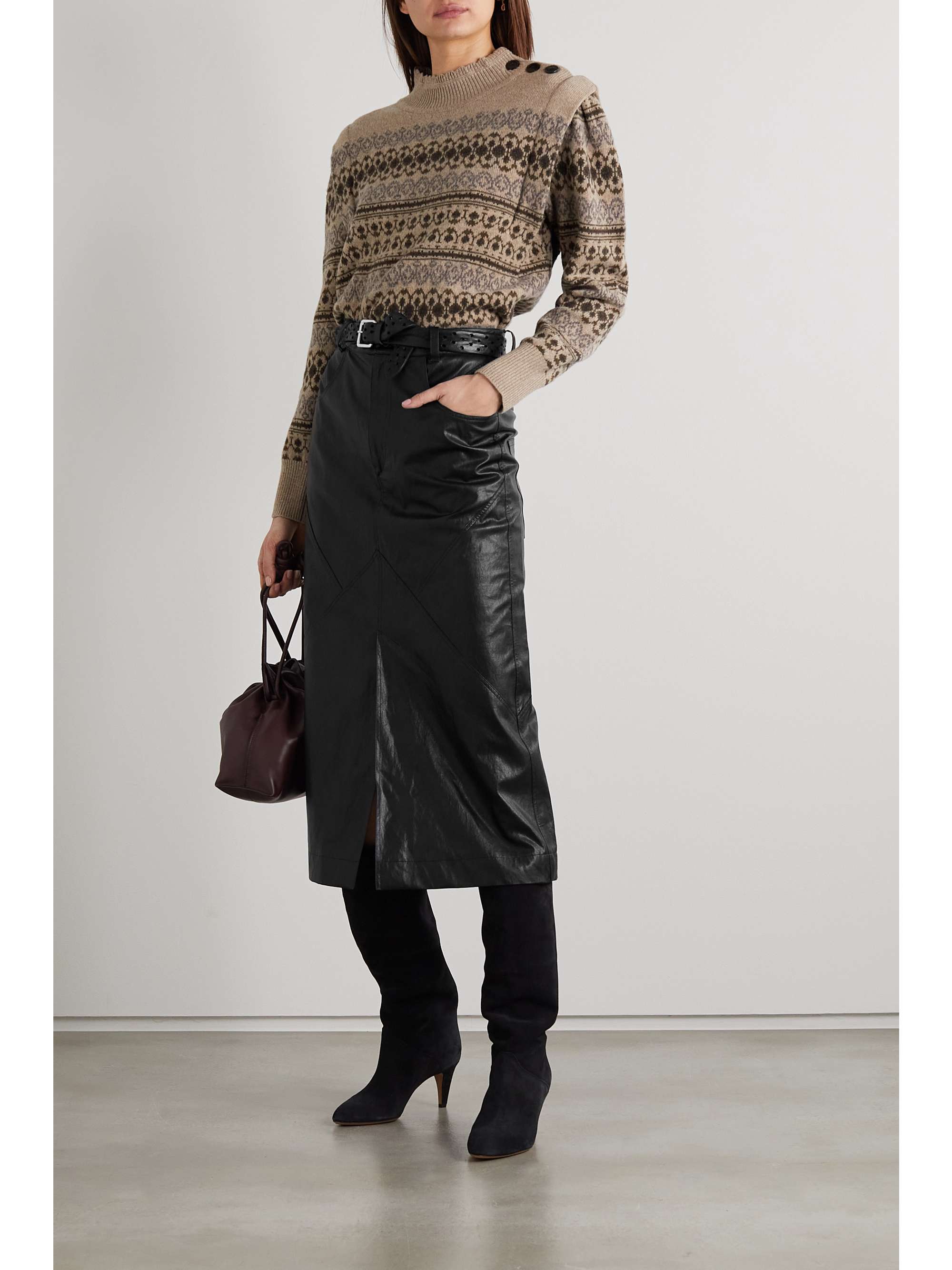 ISABEL ÉTOILE Cecilia leather midi | NET-A-PORTER