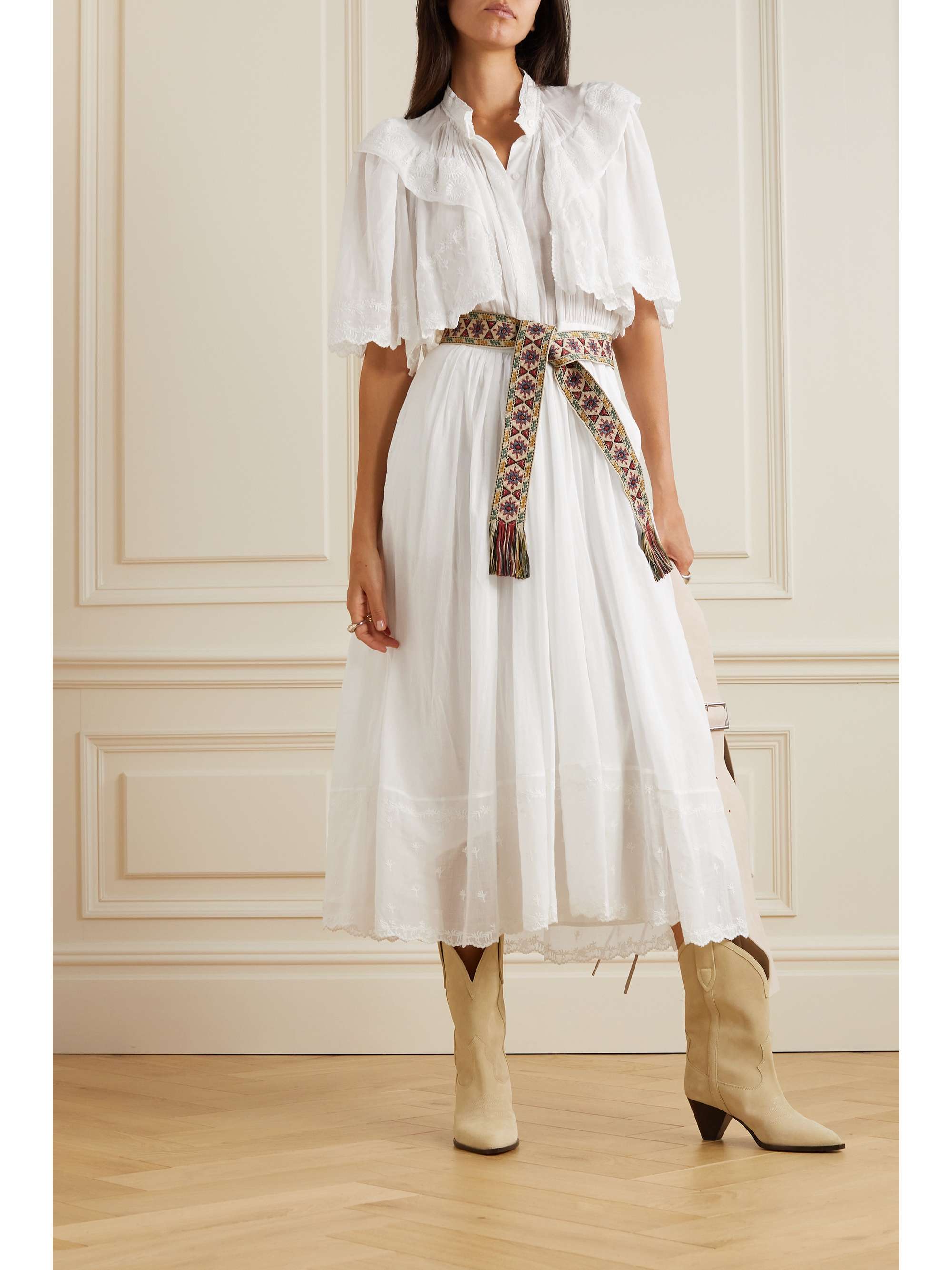 Shuraba Skuldre på skuldrene skære ISABEL MARANT ÉTOILE Leola ruffled broderie angalise cotton-voile midi dress  | NET-A-PORTER