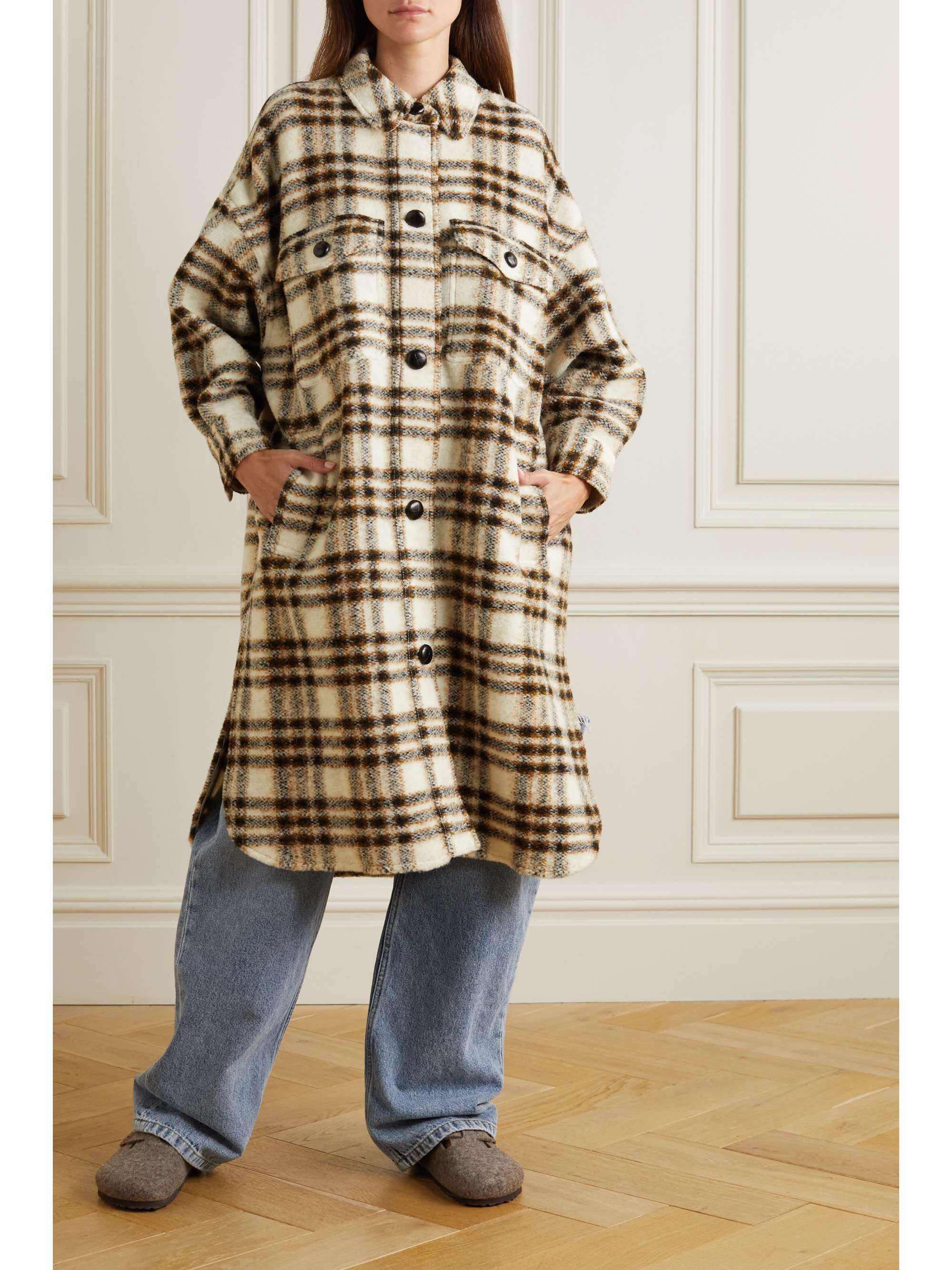 MARANT ÉTOILE Fontizi checked wool-blend coat