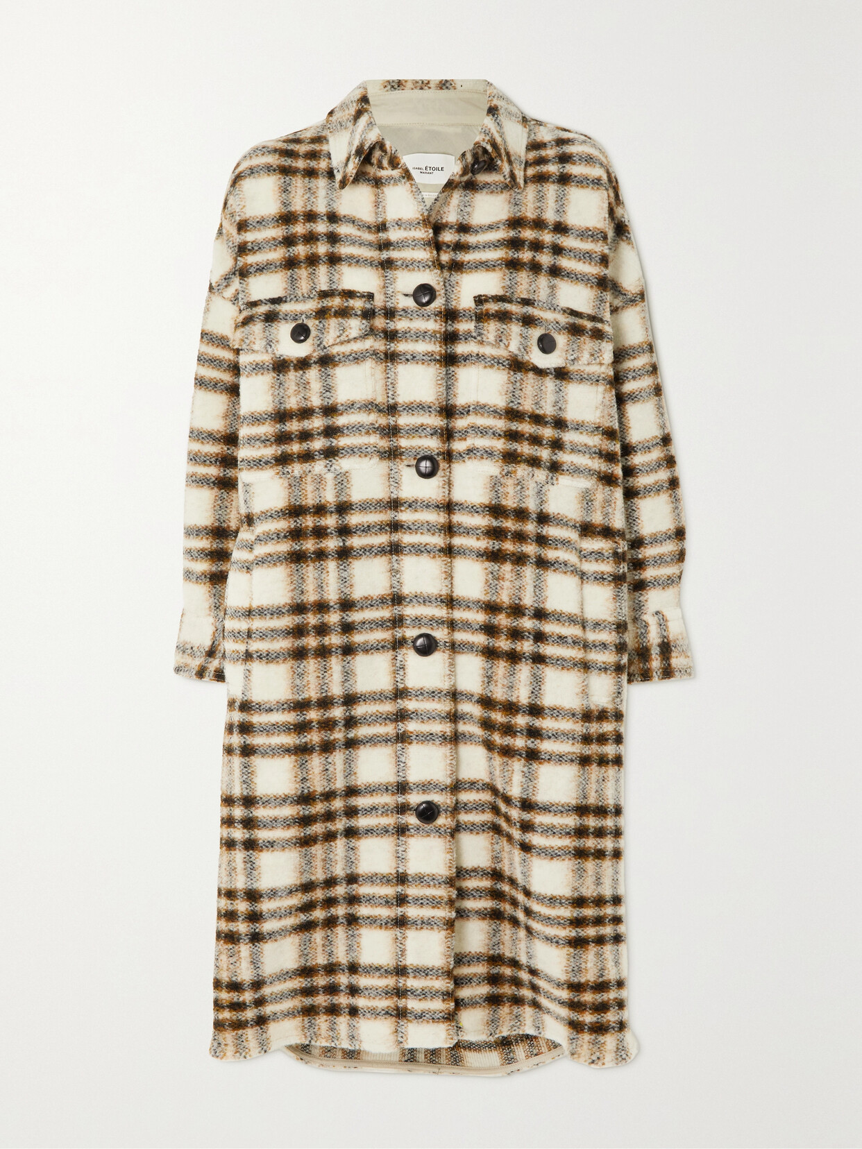 ISABEL MARANT ÉTOILE FONTIZI CHECKED WOOL-BLEND COAT