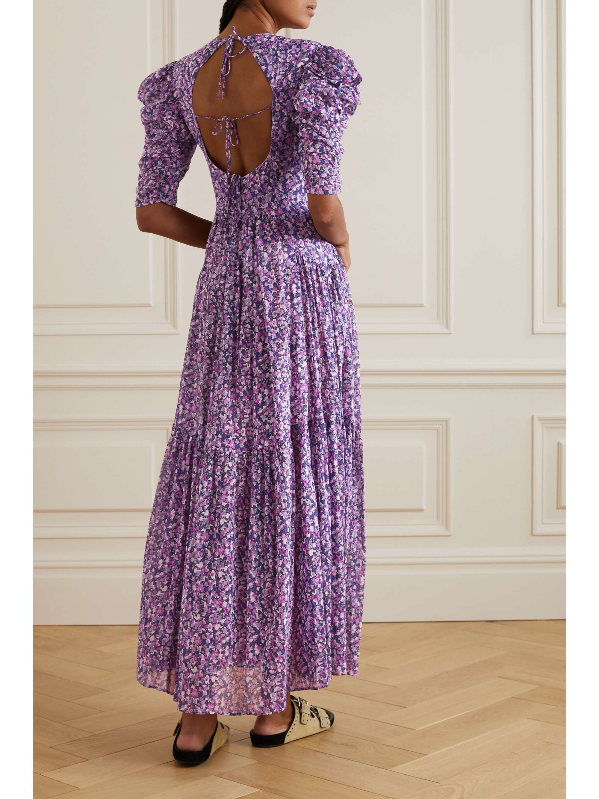ISABEL MARANT ÉTOILE Sichelle ruffled cutout floral-print cotton-voile maxi dress