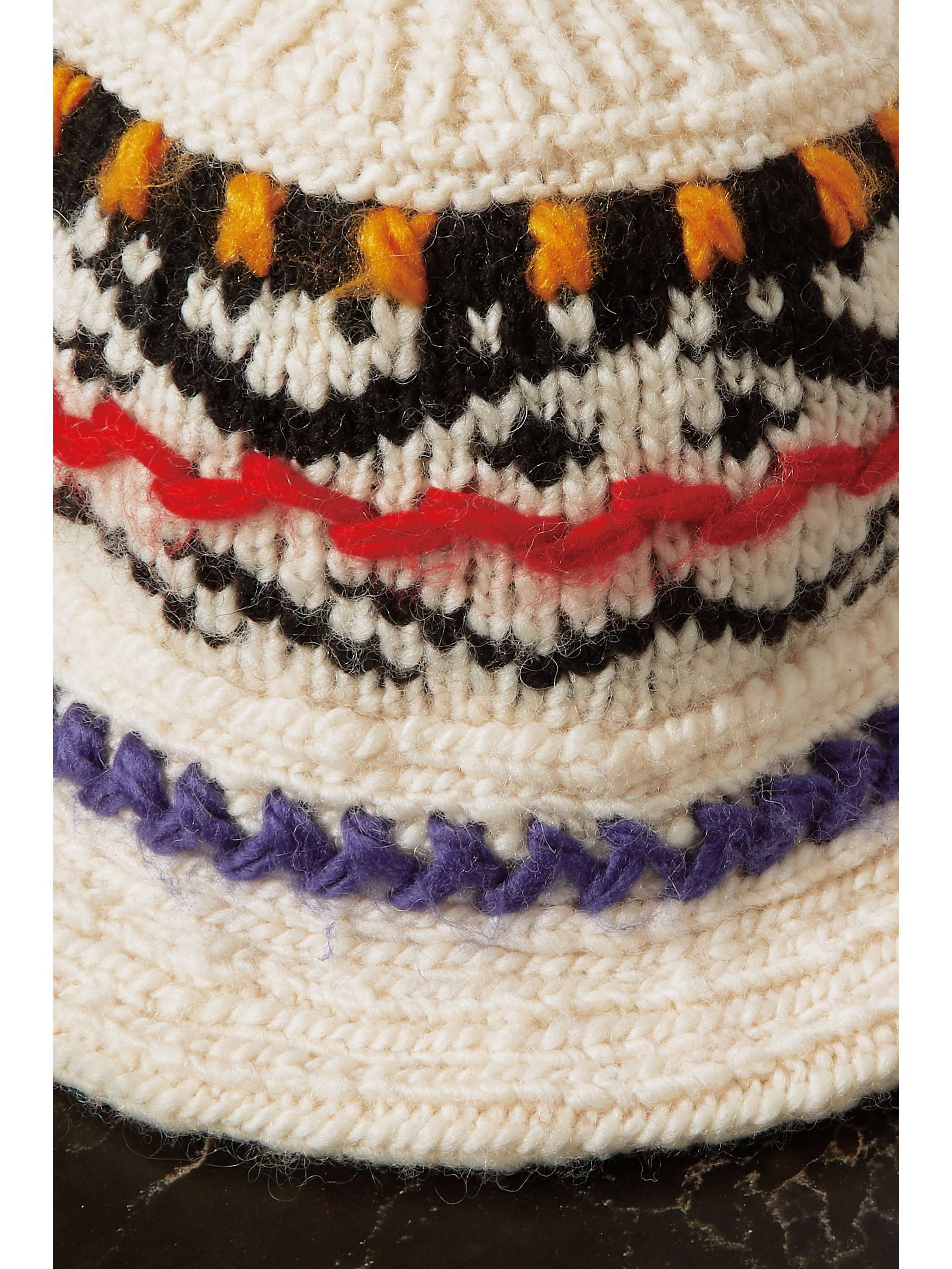 ISABEL MARANT Galvin embroidered jacquard-knit alpaca-blend bucket hat