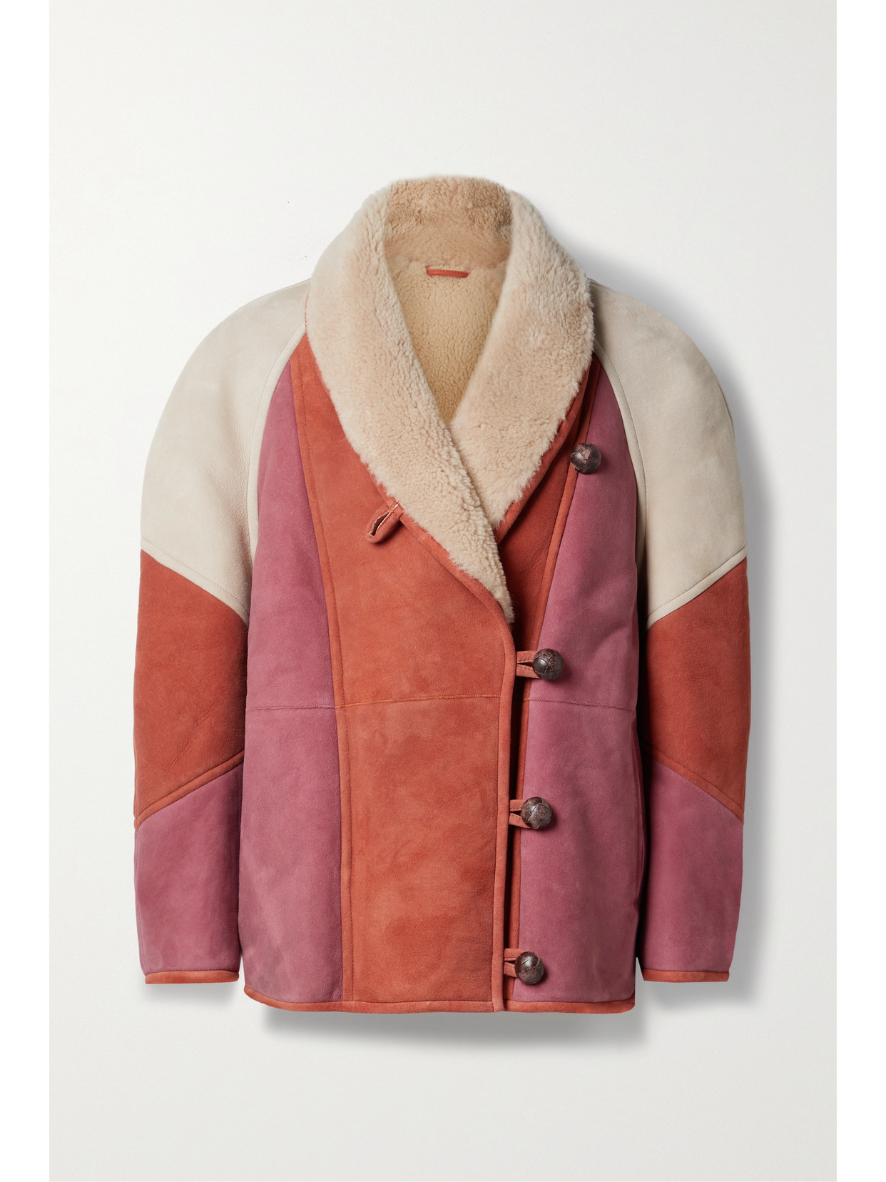 Marant Étoile - Abeni Color-block Shearling Jacket - Orange