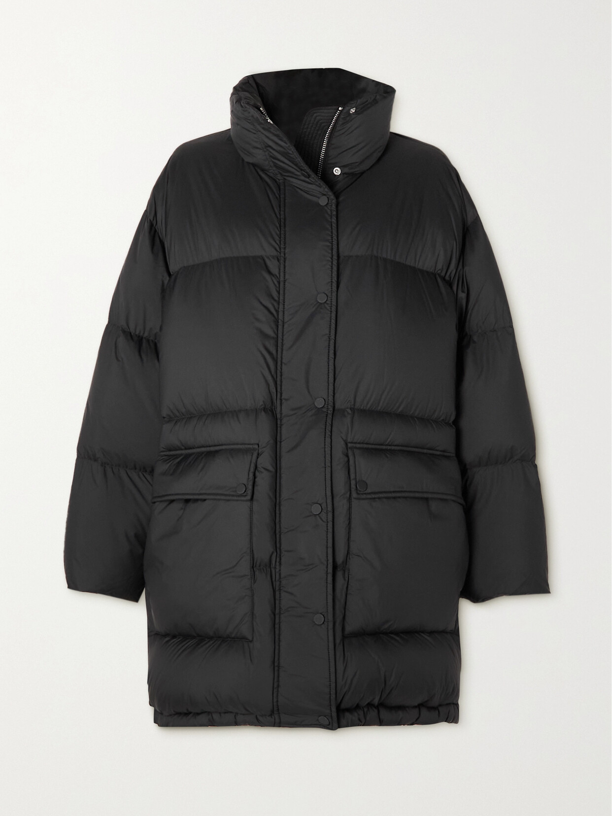 Stand Studio Edna Black Oversize Padded Coat In Black