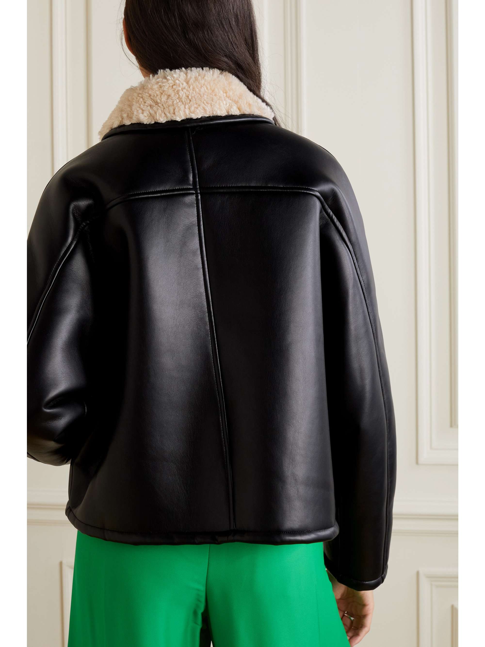 lined faux leather jacket