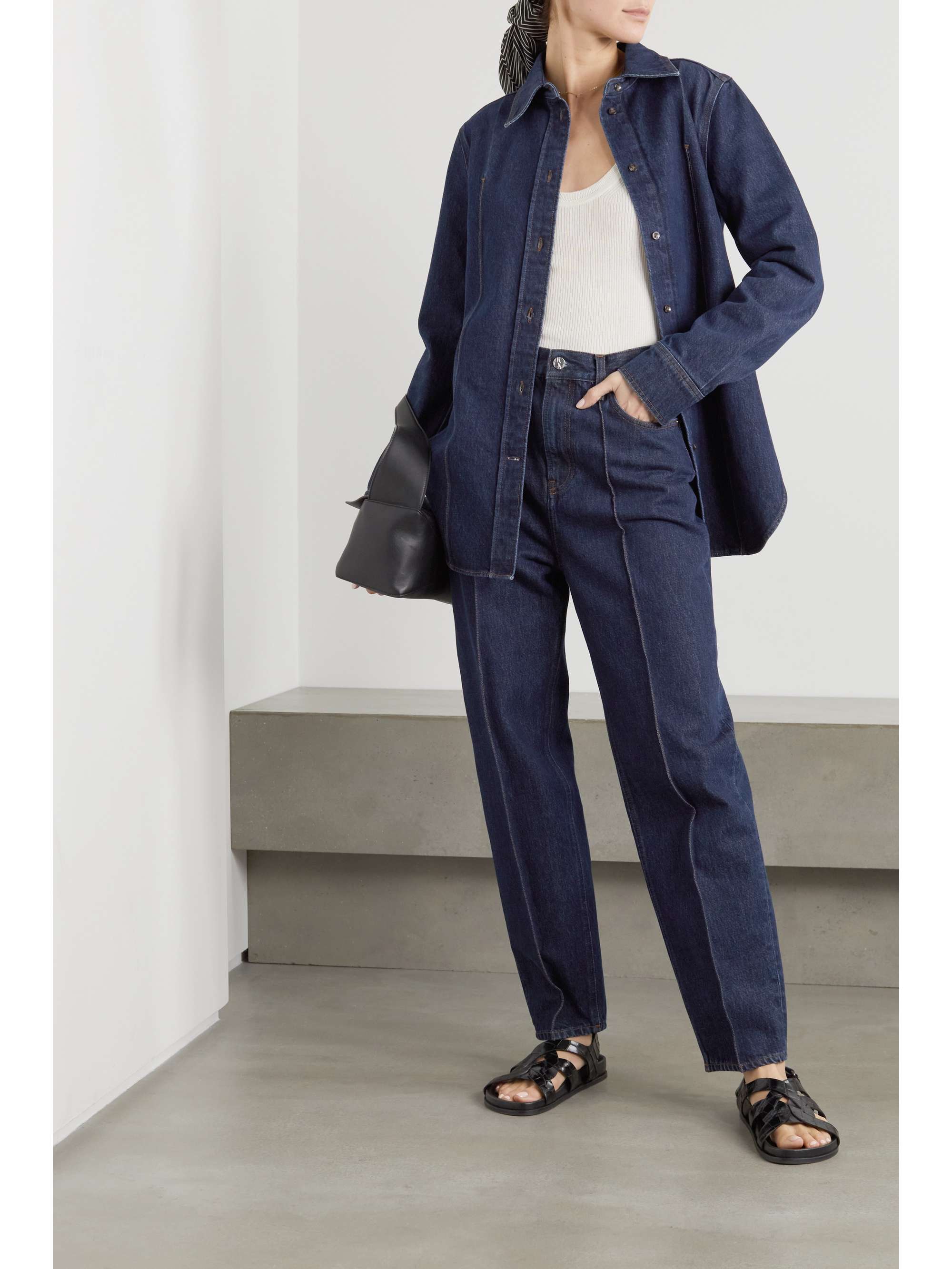 TOTEME High-rise tapered organic jeans