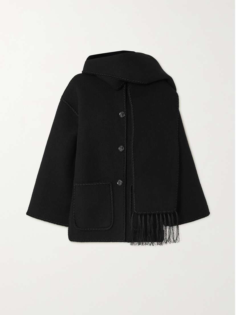 Toteme — Draped fringed wool-blend jacket