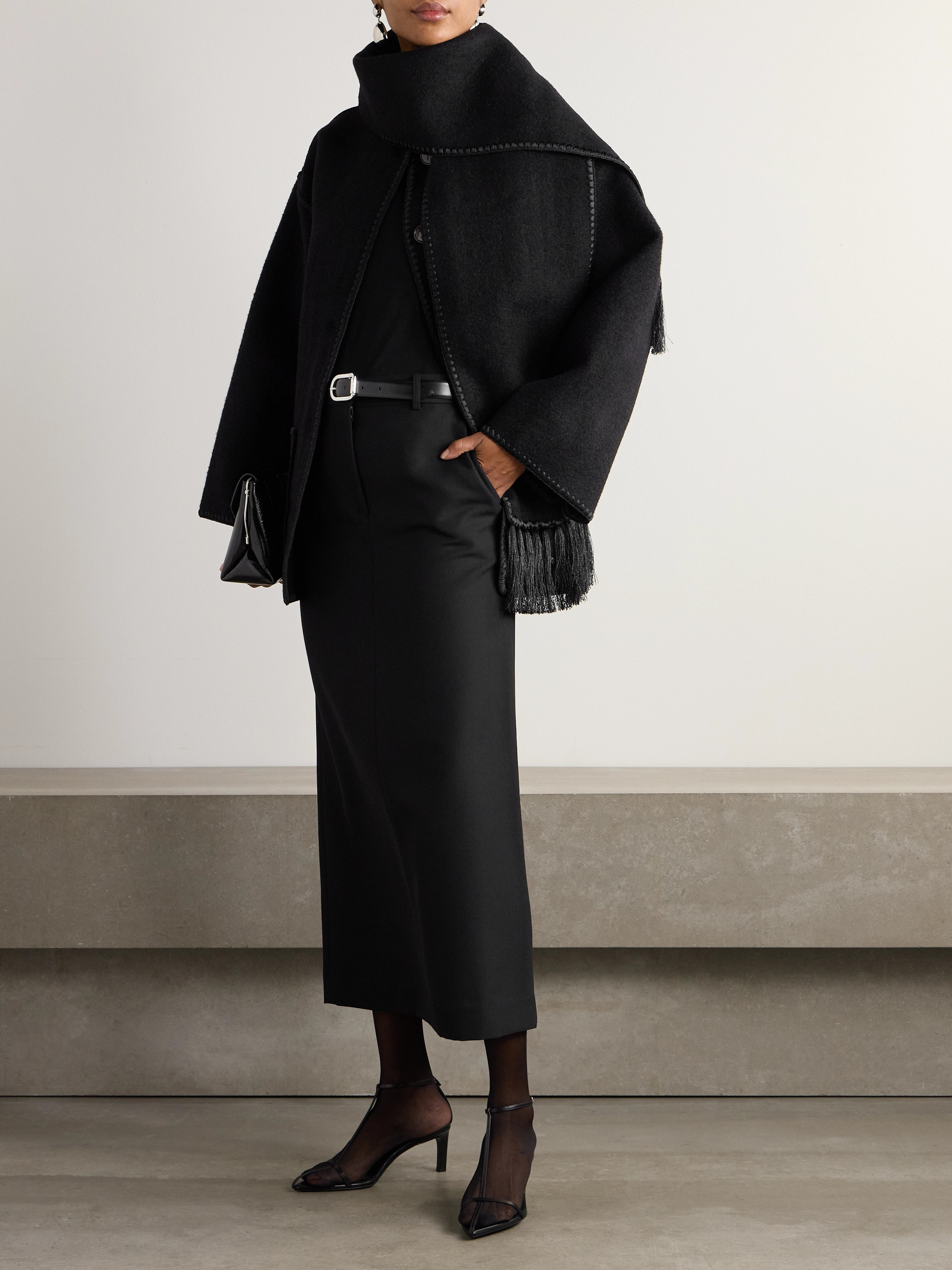TOTEME - Draped fringed wool-blend jacket | Plush