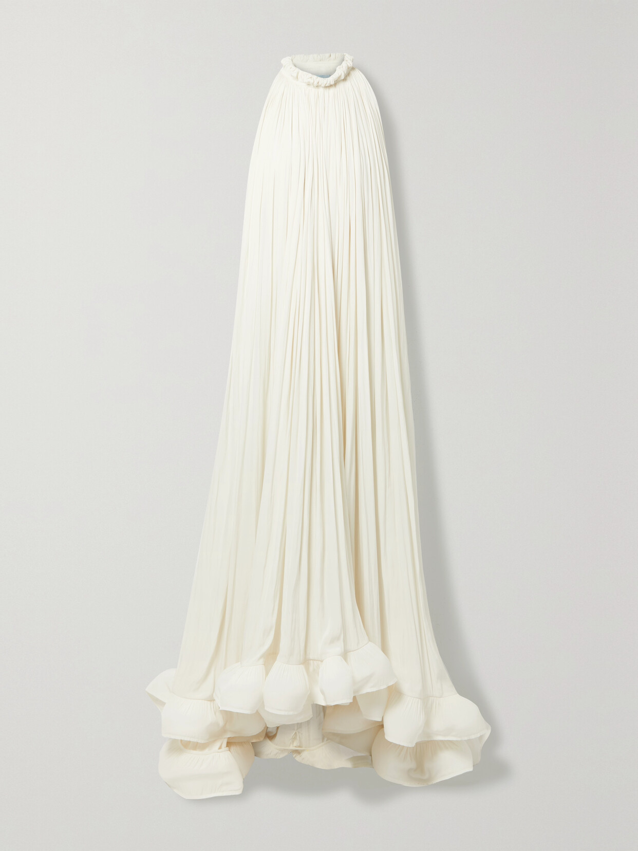 Lanvin Ruffled Charmeuse Gown - Off-white