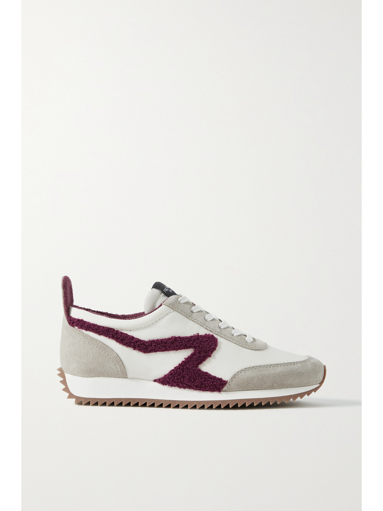 RAG & BONE RETRO RUNNER SUEDE AND FLEECE-TRIMMED RECYCLED SHELL SNEAKERS