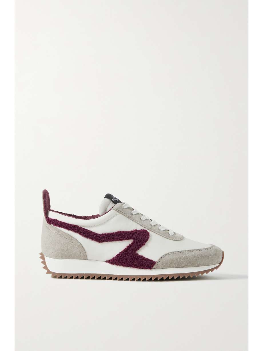 net-a-porter.com | Retro Runner suede and fleece-trimmed recycled shell sneakers