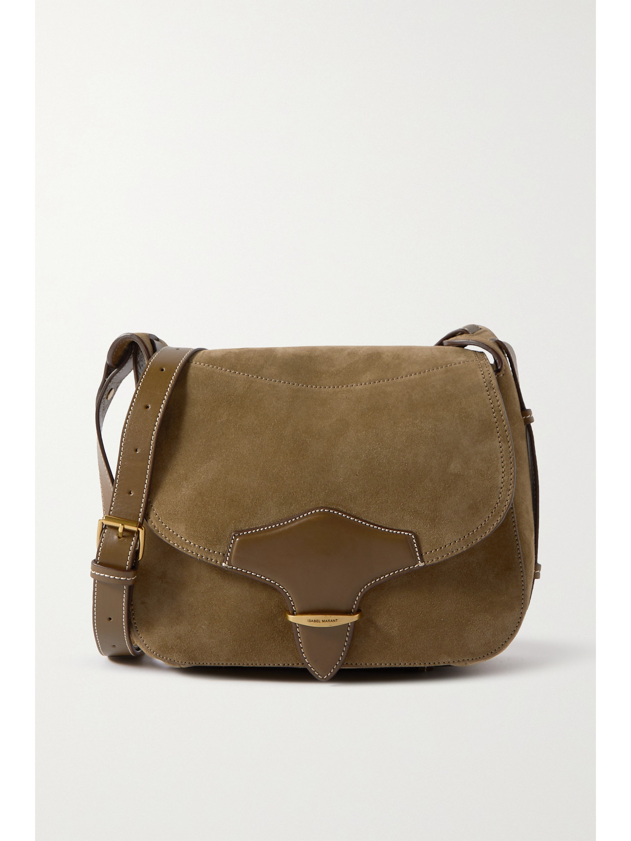 Isabel Marant Botsy Leathertrimmed Suede Shoulder Bag In Green ModeSens
