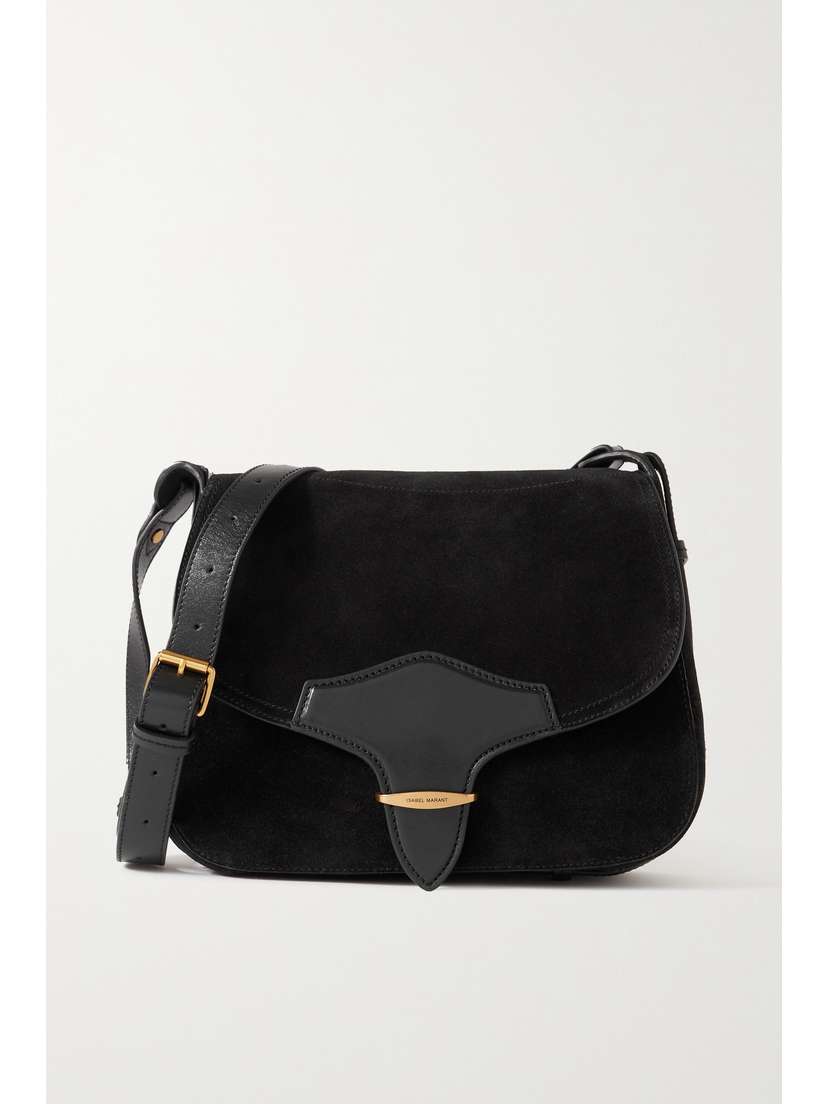 Isabel Marant Leather-trimmed Suede Shoulder Bag